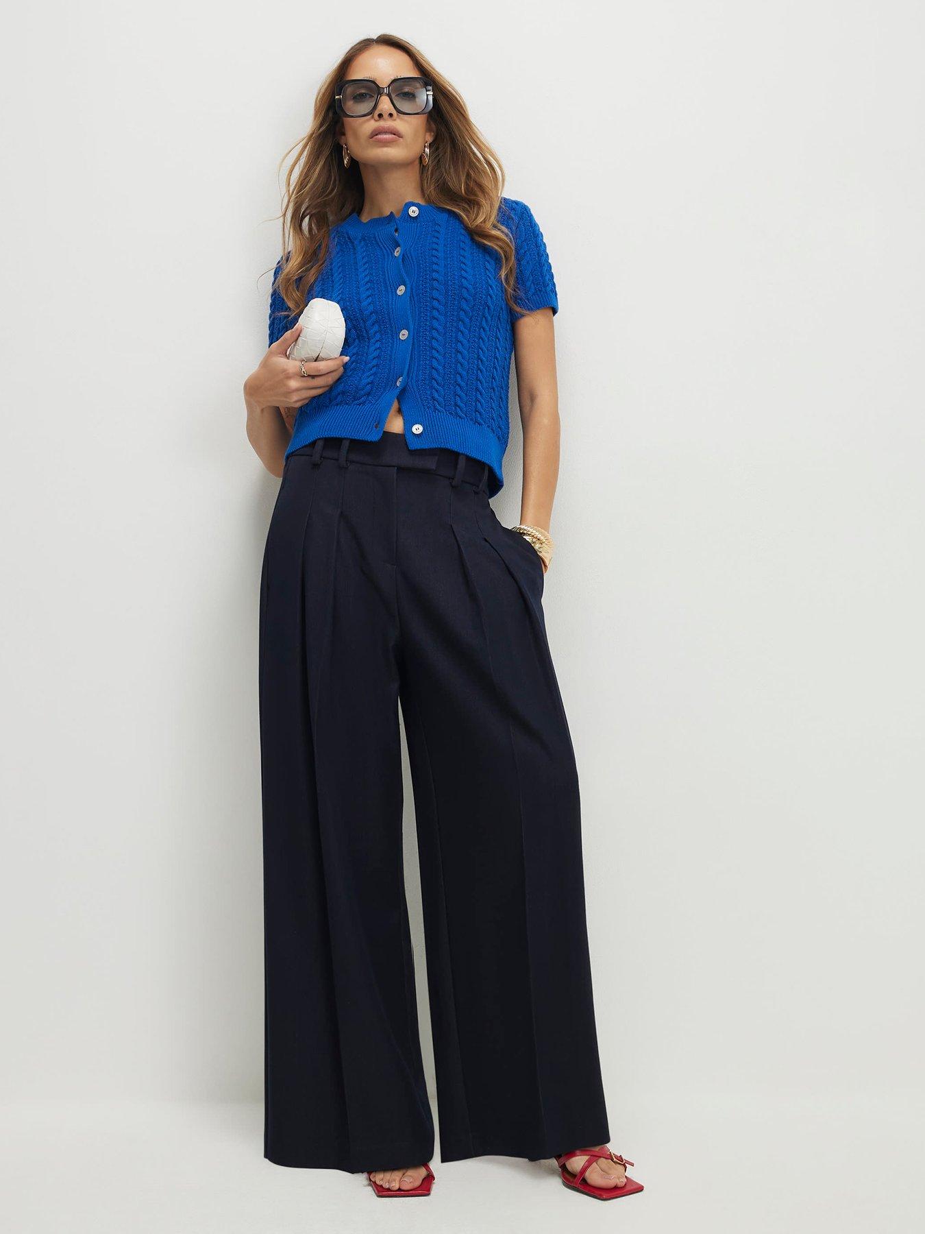 River Island Denim Look Wide Leg Trouser - Blue