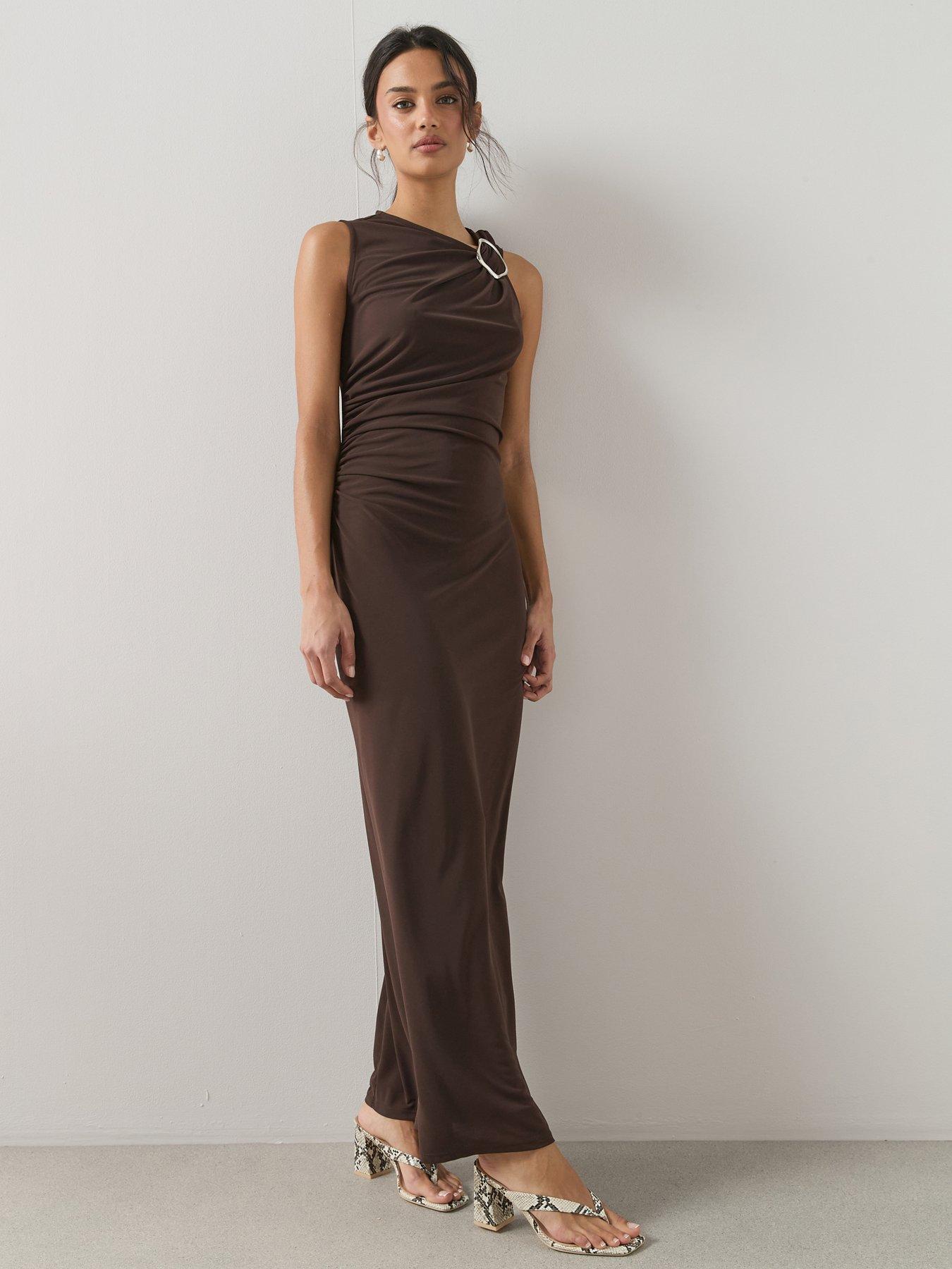 The Very Collection Trim Detail Ruched Sleeveless Maxi Dress