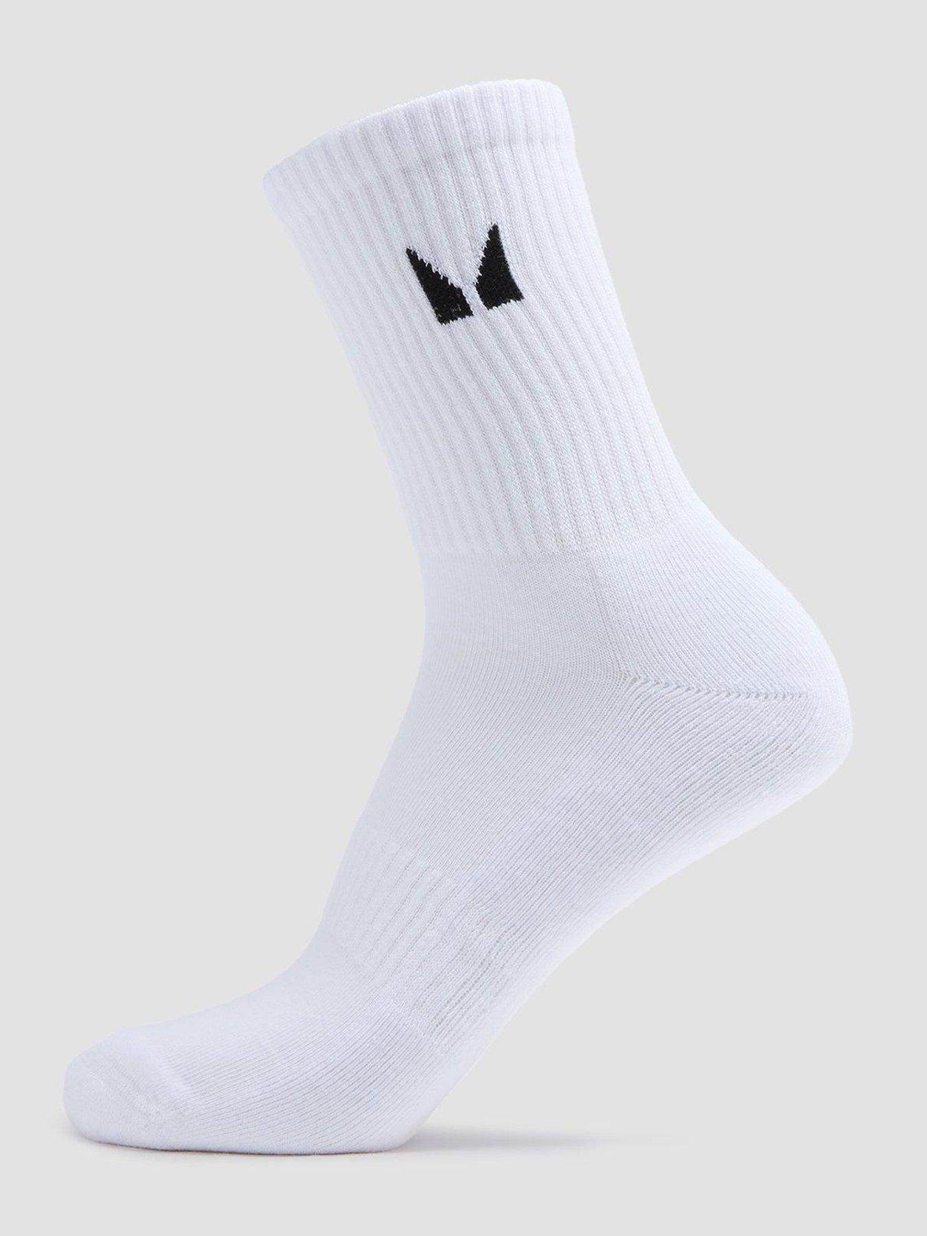  image of myprotein-unisex-crew-socks-3-pack-white
