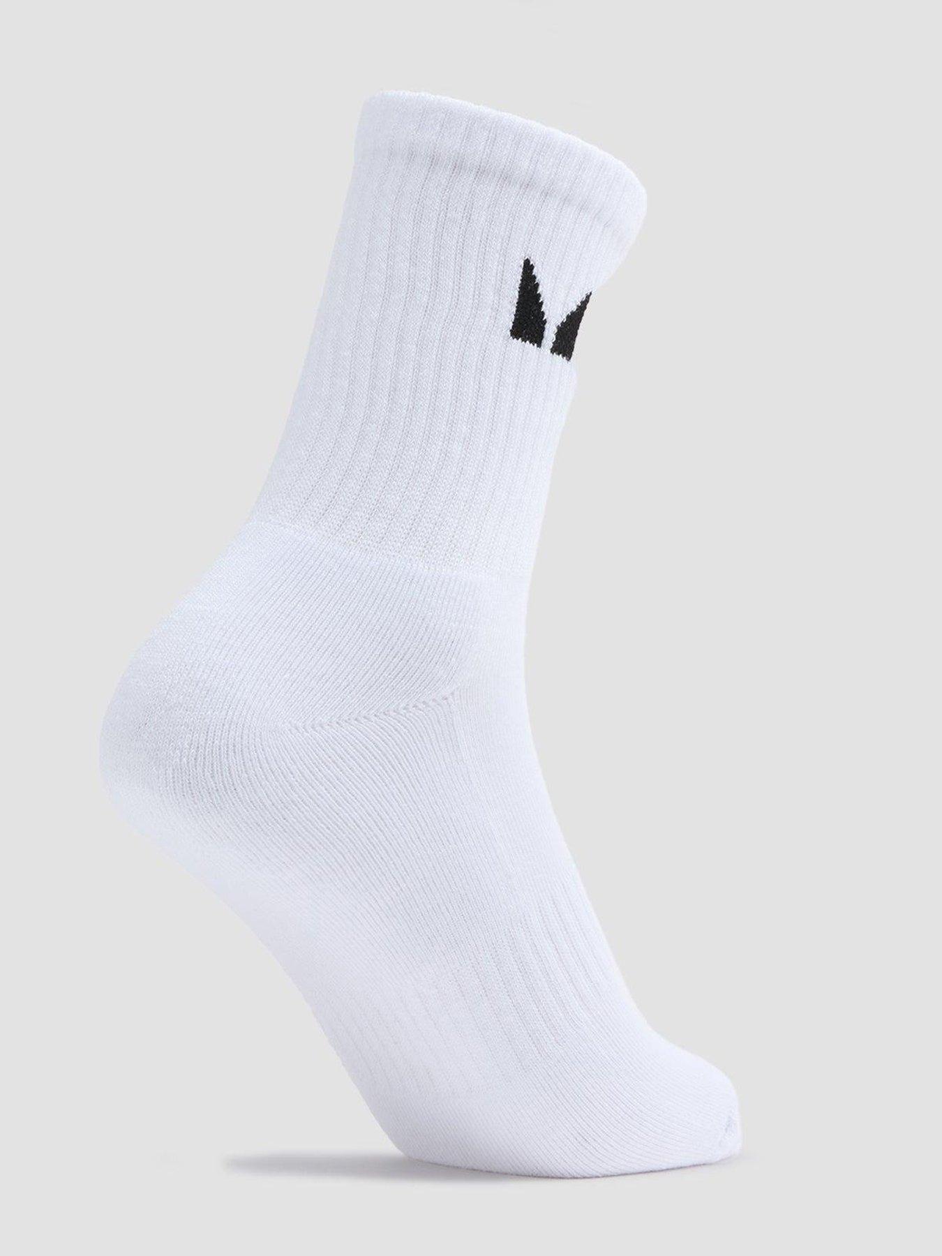  image of myprotein-unisex-crew-socks-3-pack-white