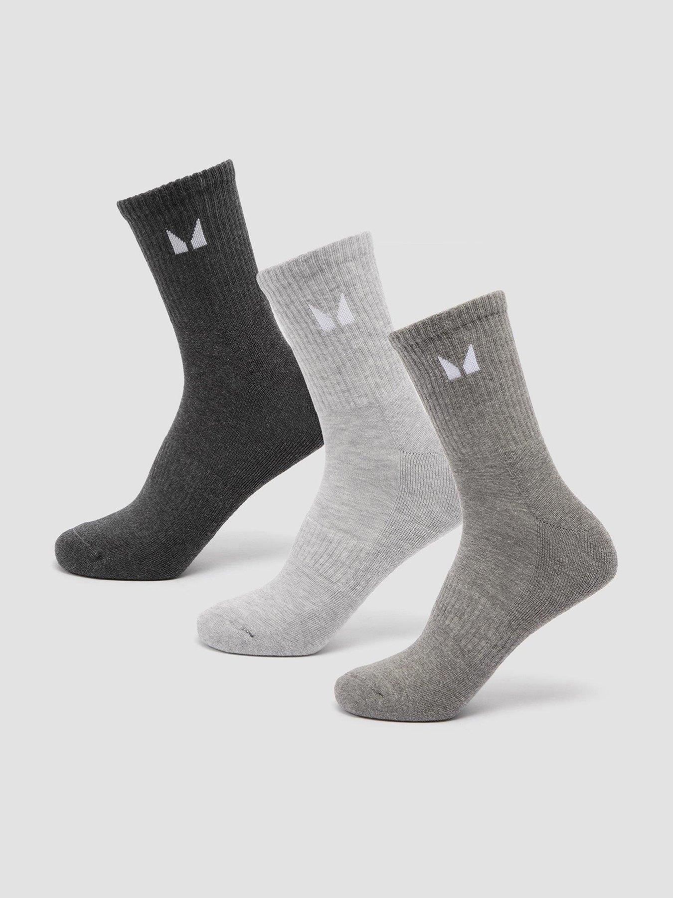  image of myprotein-unisex-crew-socks-3-pack-grey