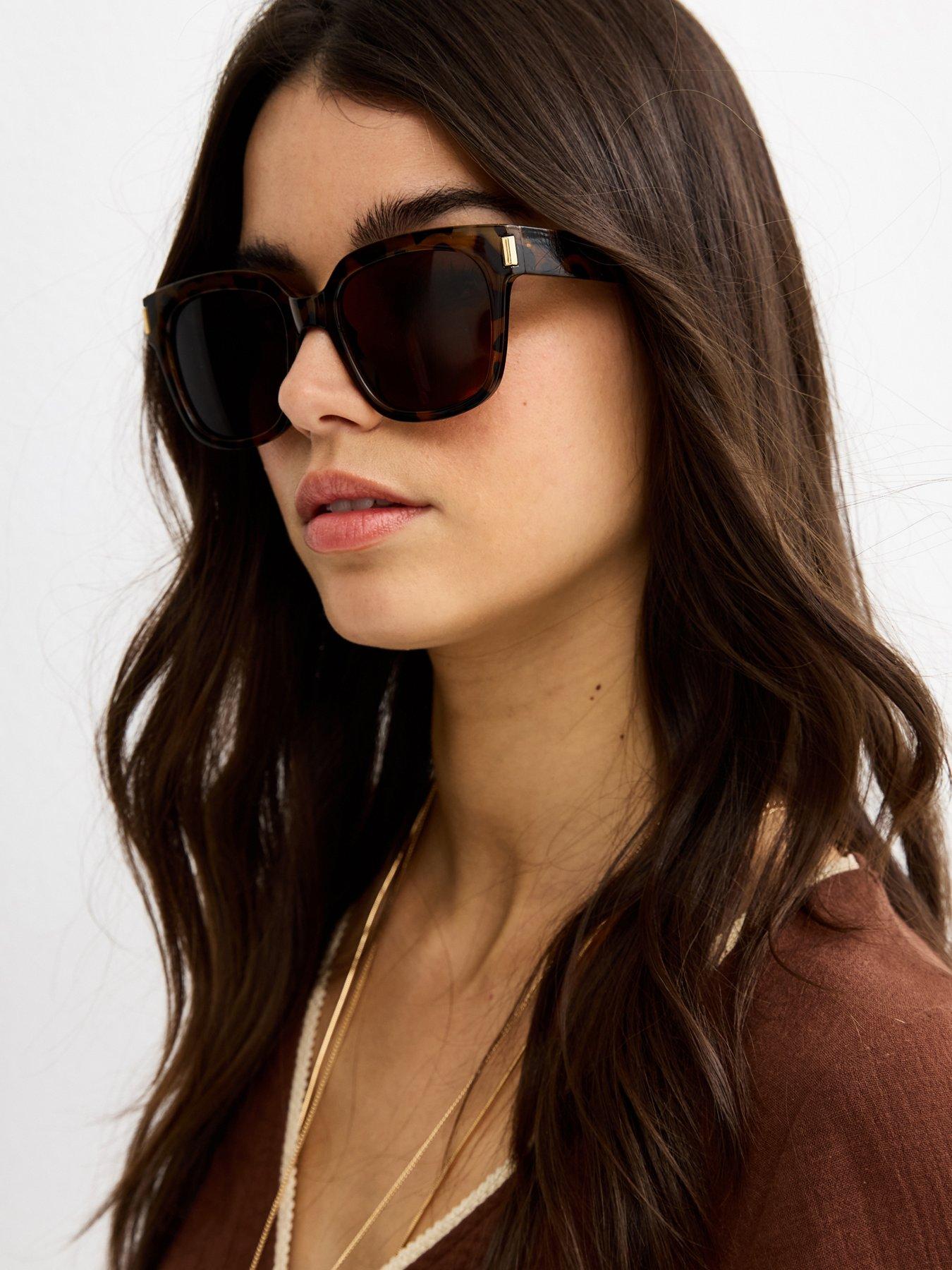 New Look Tortoise Effect D Frame Sunglasses - Brown