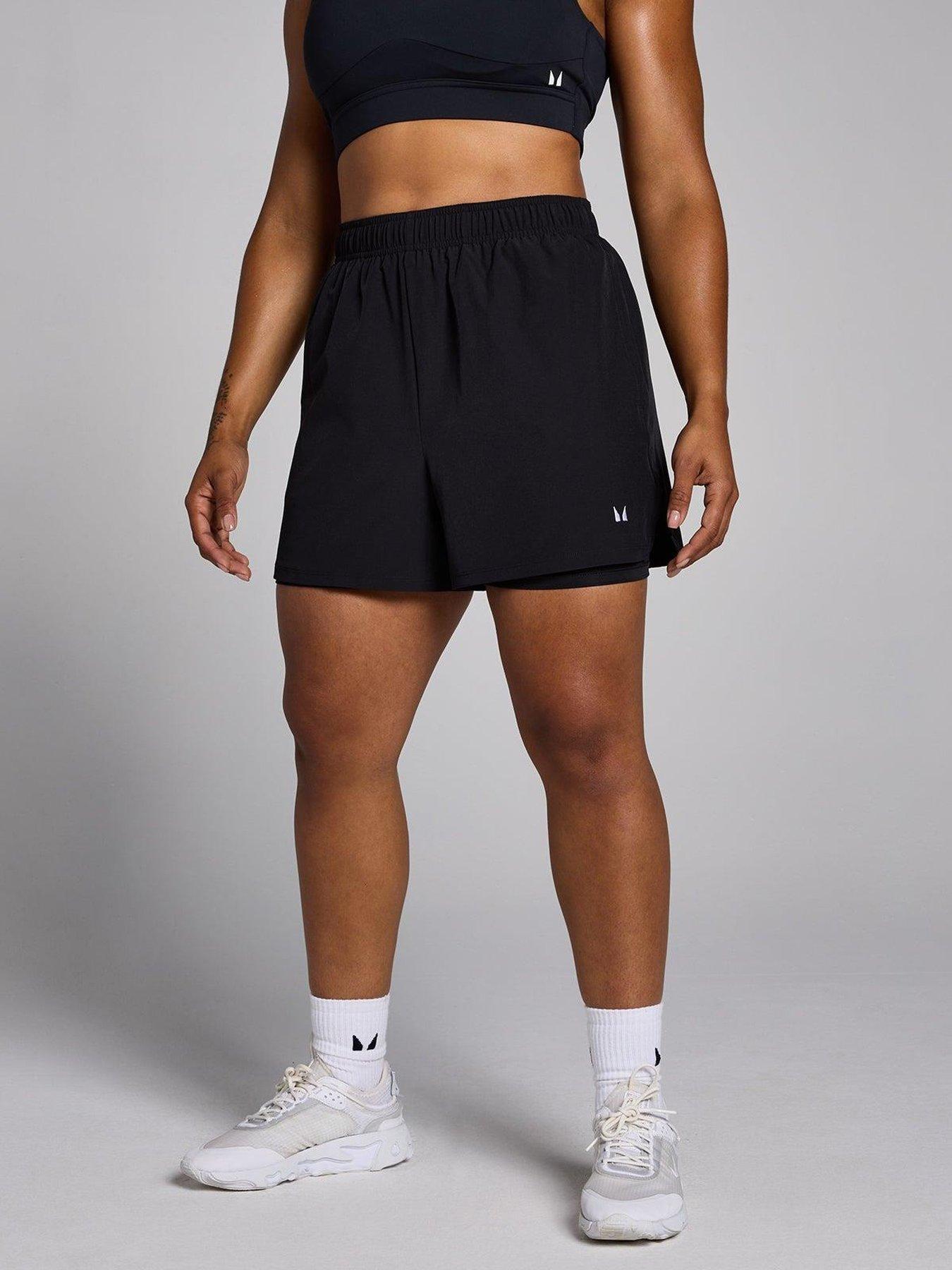  image of myprotein-womens-training-core-essentials-2-in-1-short-black