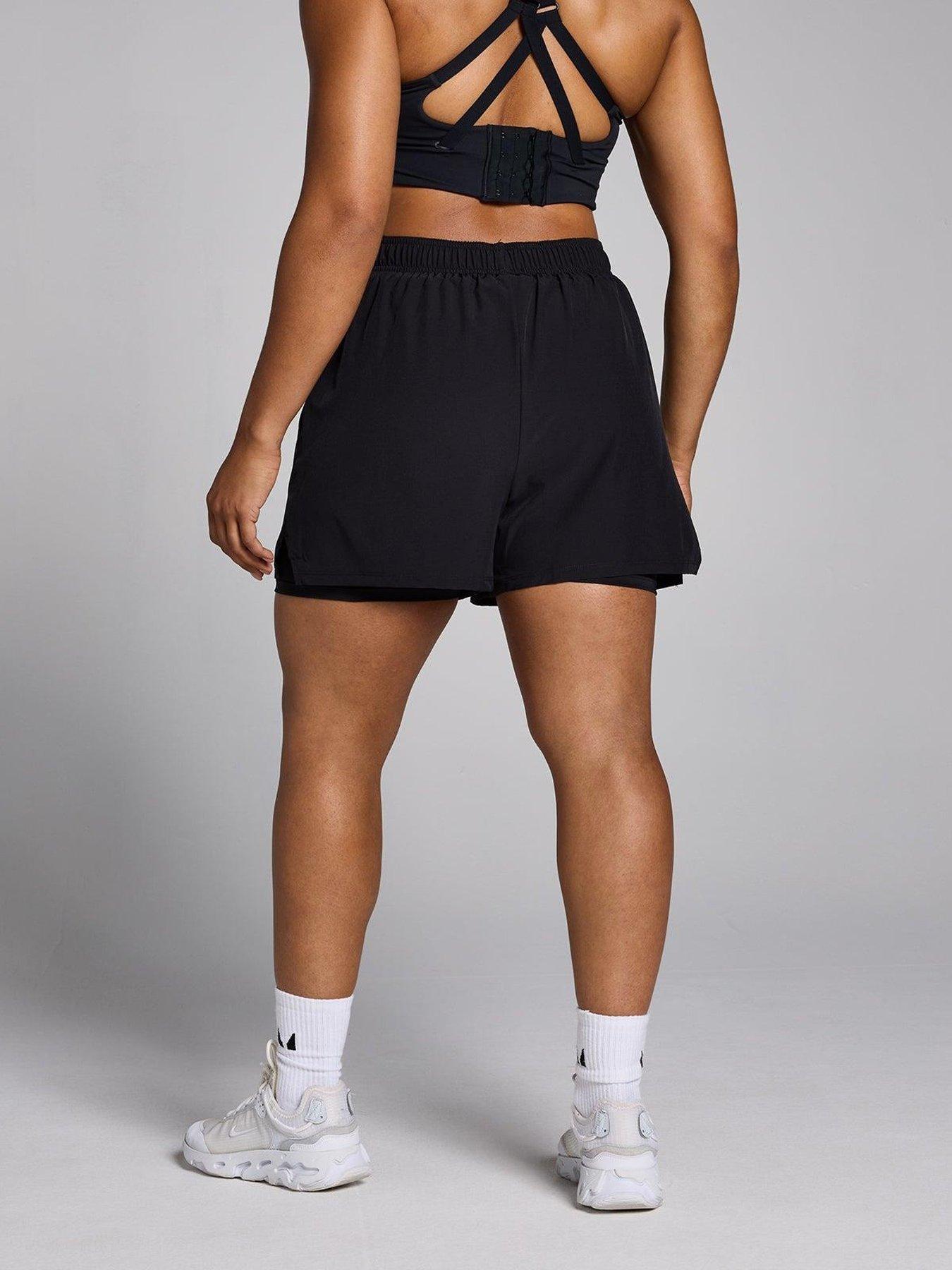  image of myprotein-womens-training-core-essentials-2-in-1-short-black
