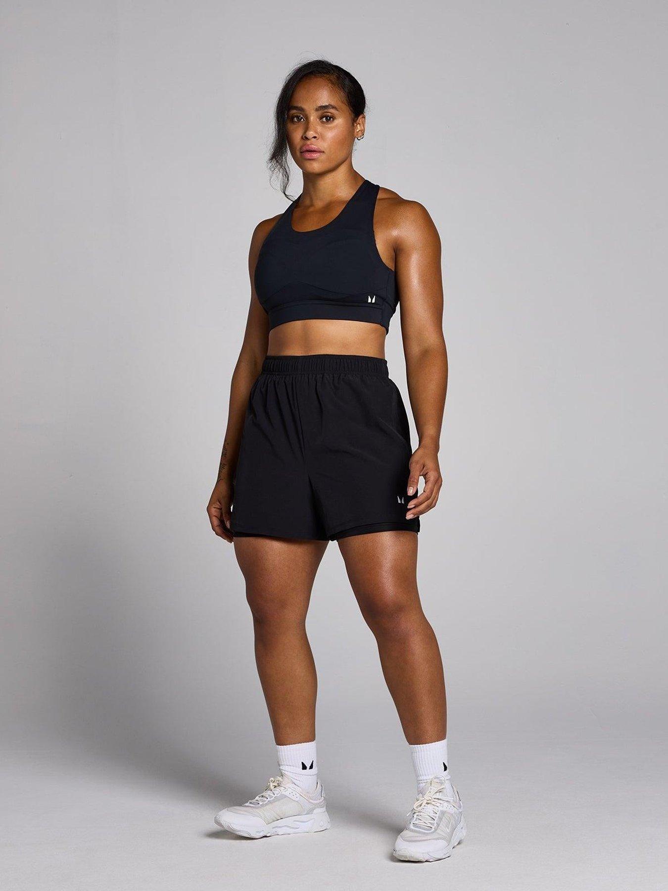  image of myprotein-womens-training-core-essentials-2-in-1-short-black