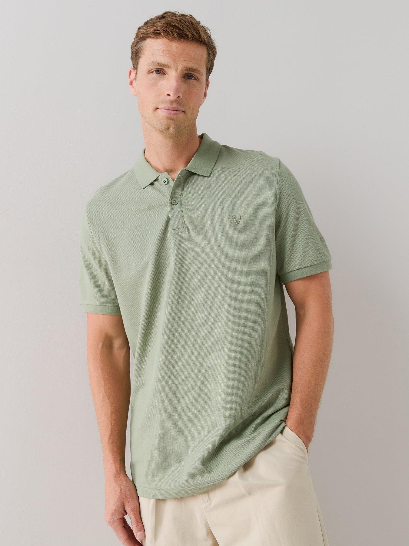 The Very Collection Short Sleeve Pique Polo Shirt - Green