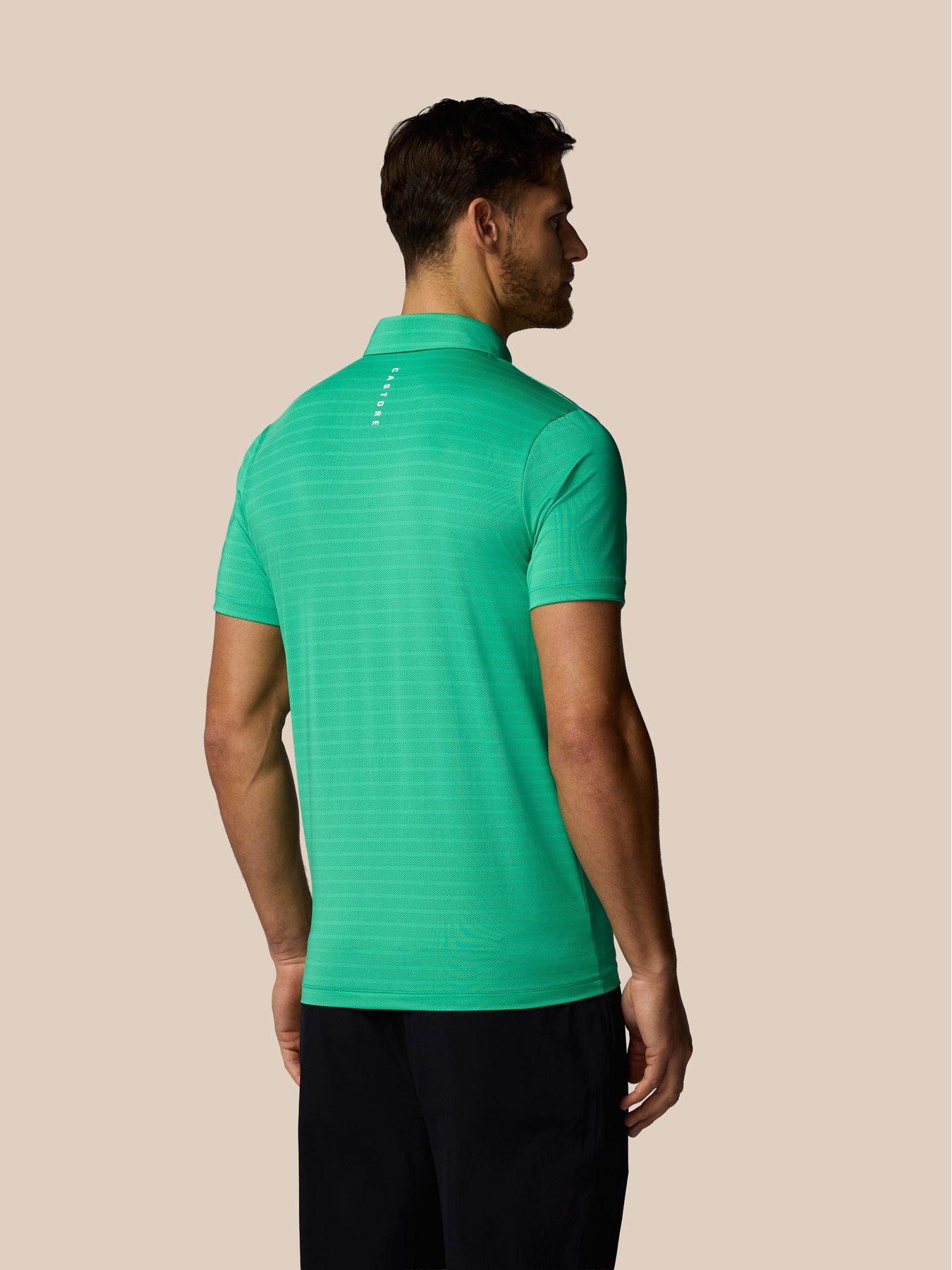  image of castore-mens-striped-polo--green