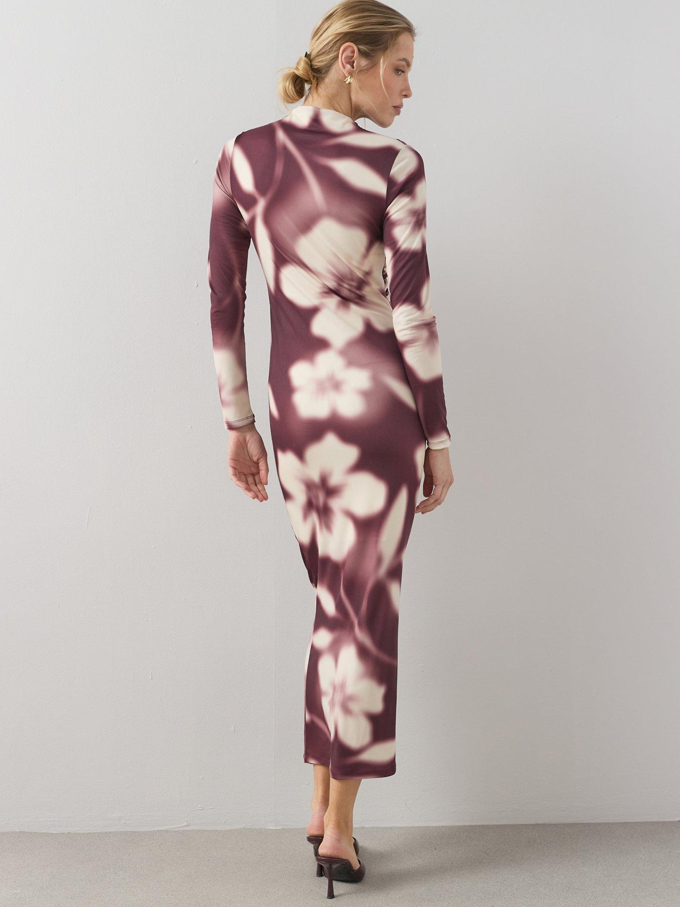 Image 2 of 6 of The Very Collection Ruched Midi Dress - Multi