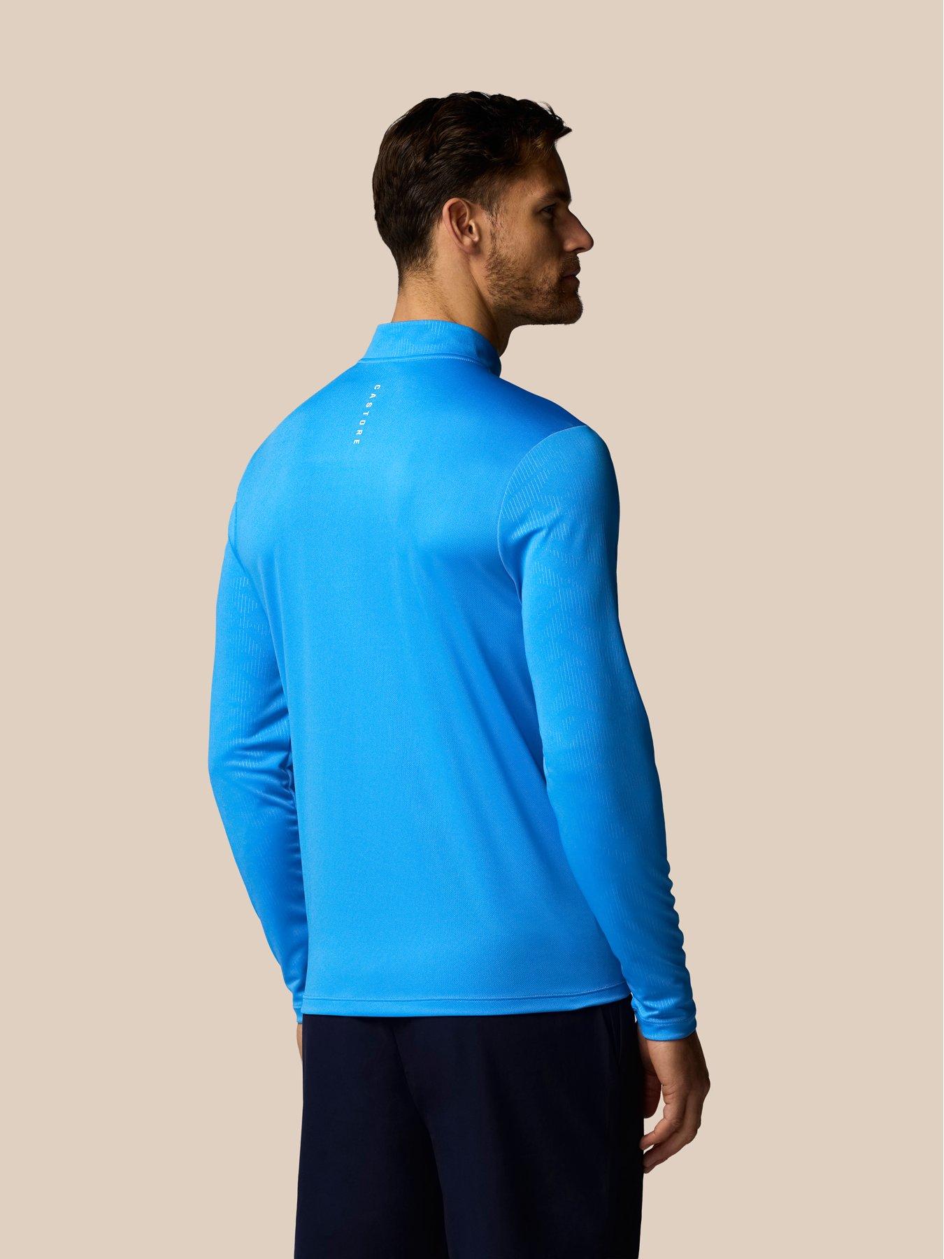 Image 2 of 7 of Castore Mens Training Printed 1/4 Zip Long Sleeve Top - Blue
