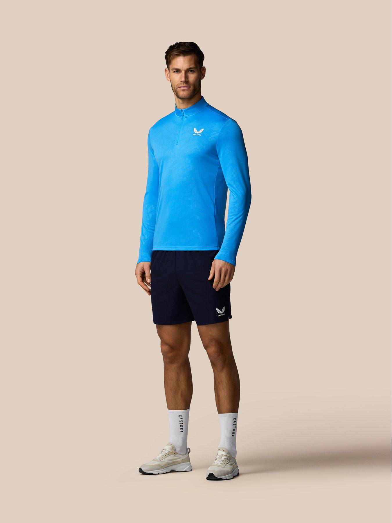 Image 3 of 7 of Castore Mens Training Printed 1/4 Zip Long Sleeve Top - Blue
