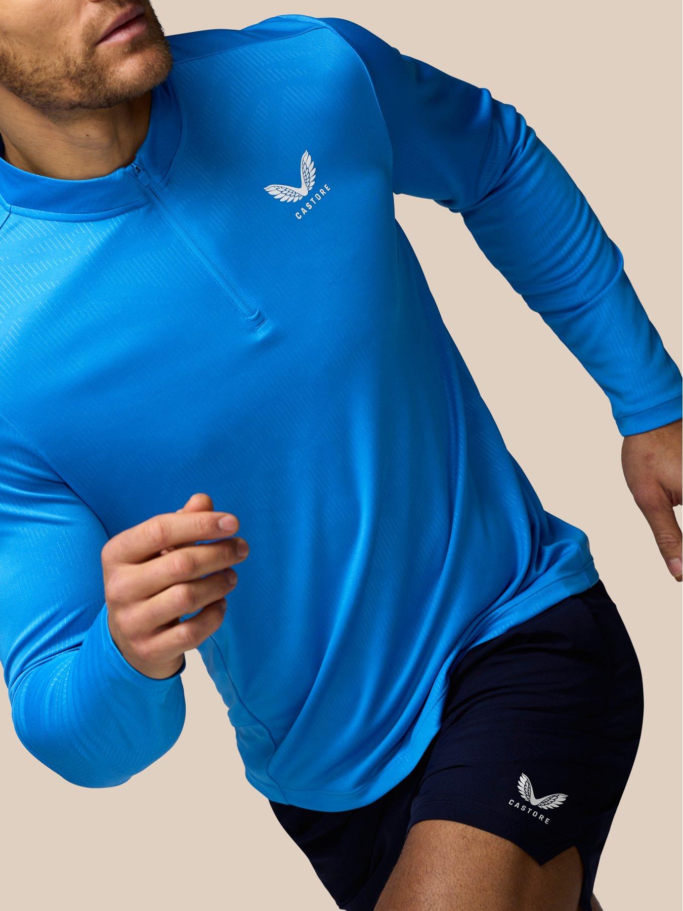 Image 5 of 7 of Castore Mens Training Printed 1/4 Zip Long Sleeve Top - Blue
