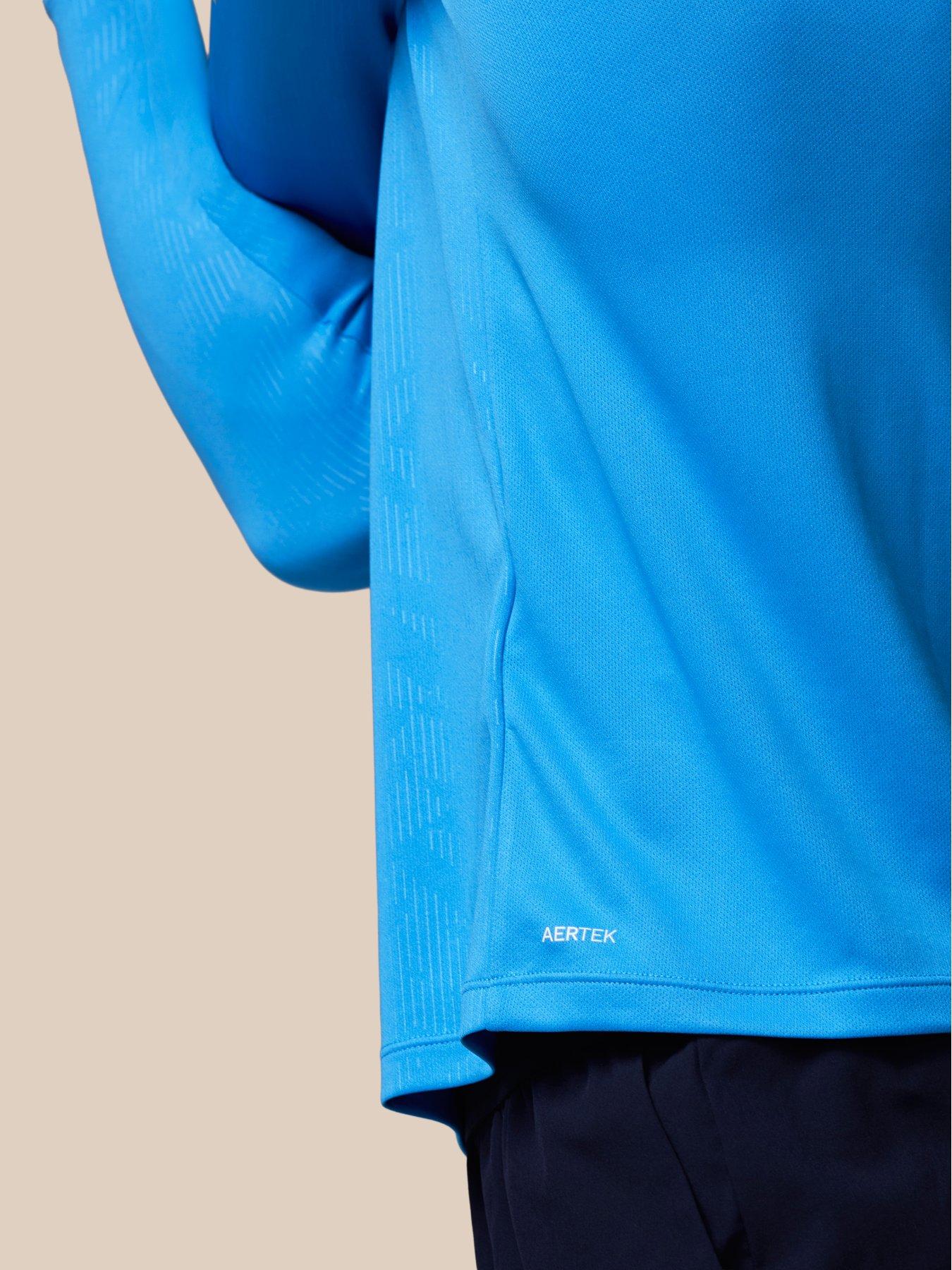 Image 6 of 7 of Castore Mens Training Printed 1/4 Zip Long Sleeve Top - Blue