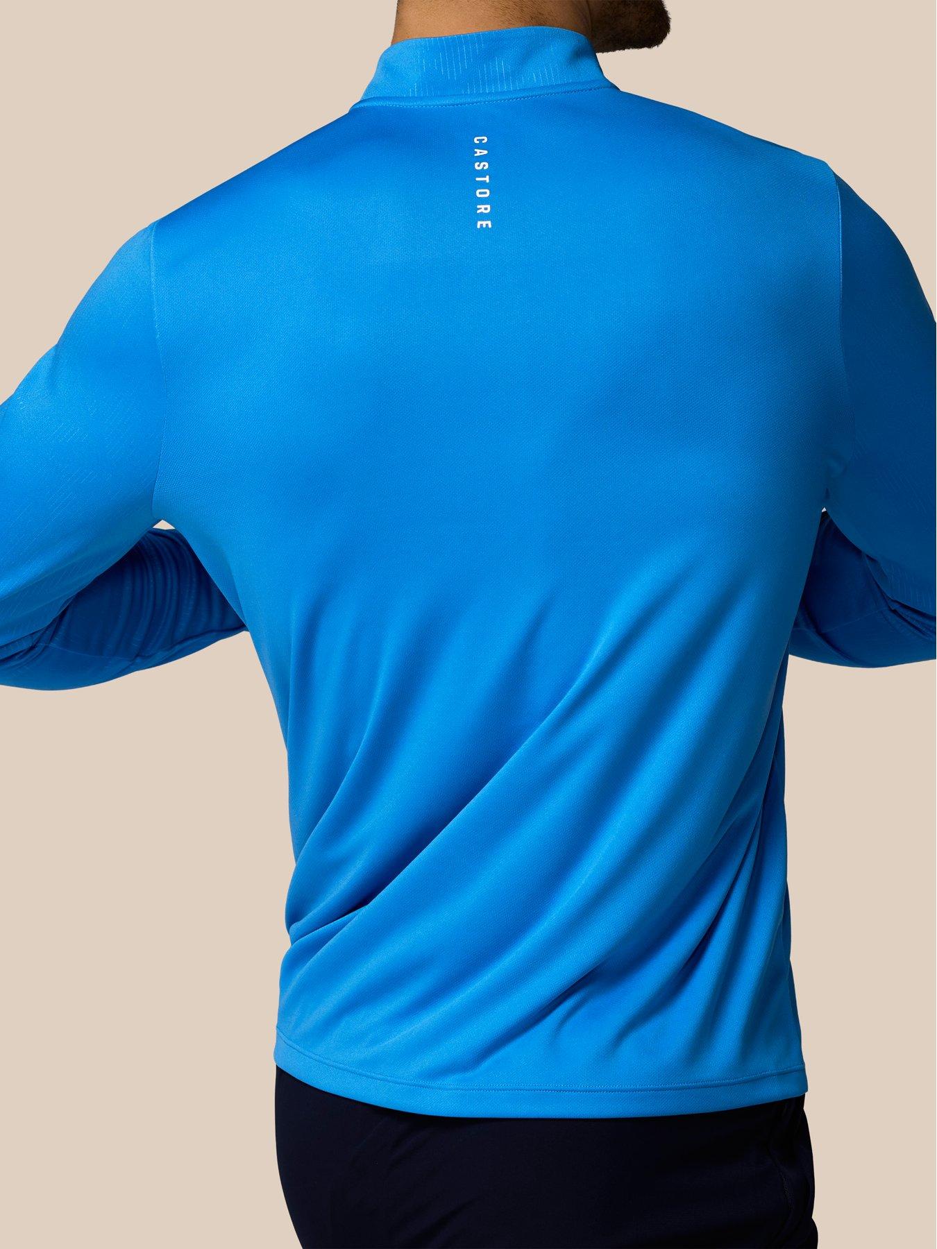 Image 7 of 7 of Castore Mens Training Printed 1/4 Zip Long Sleeve Top - Blue
