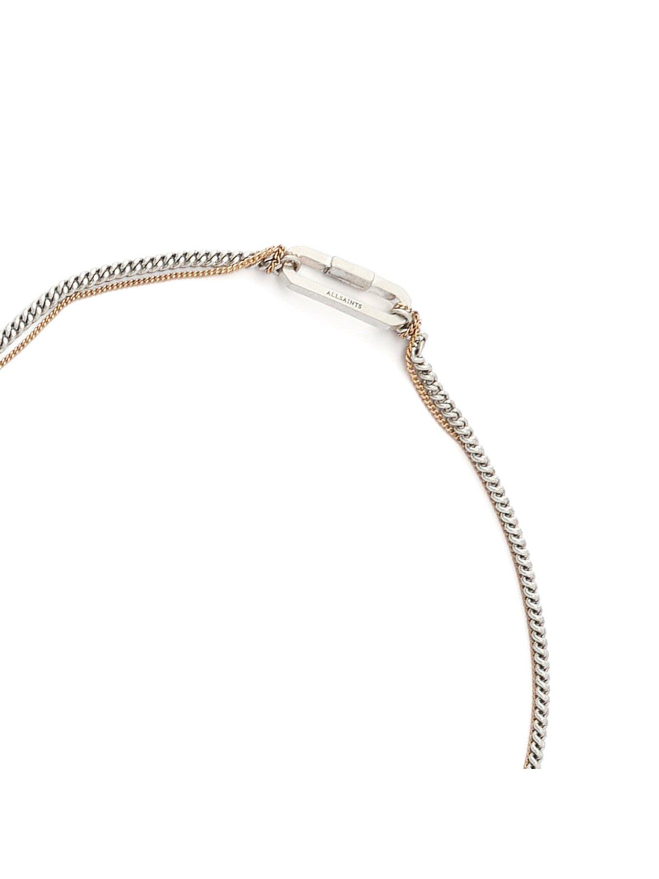  image of allsaints-crystal-multi-chain-long-station-necklace-silver