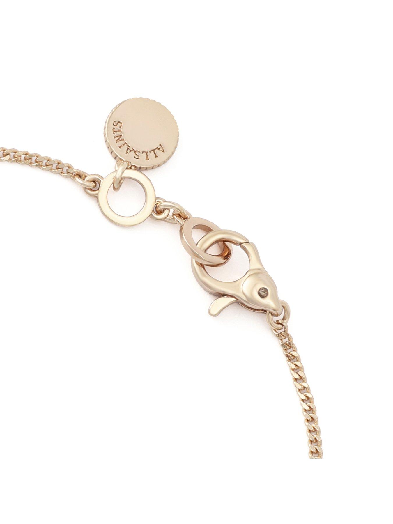  image of allsaints-pave-double-spike-linear-bracelet-gold