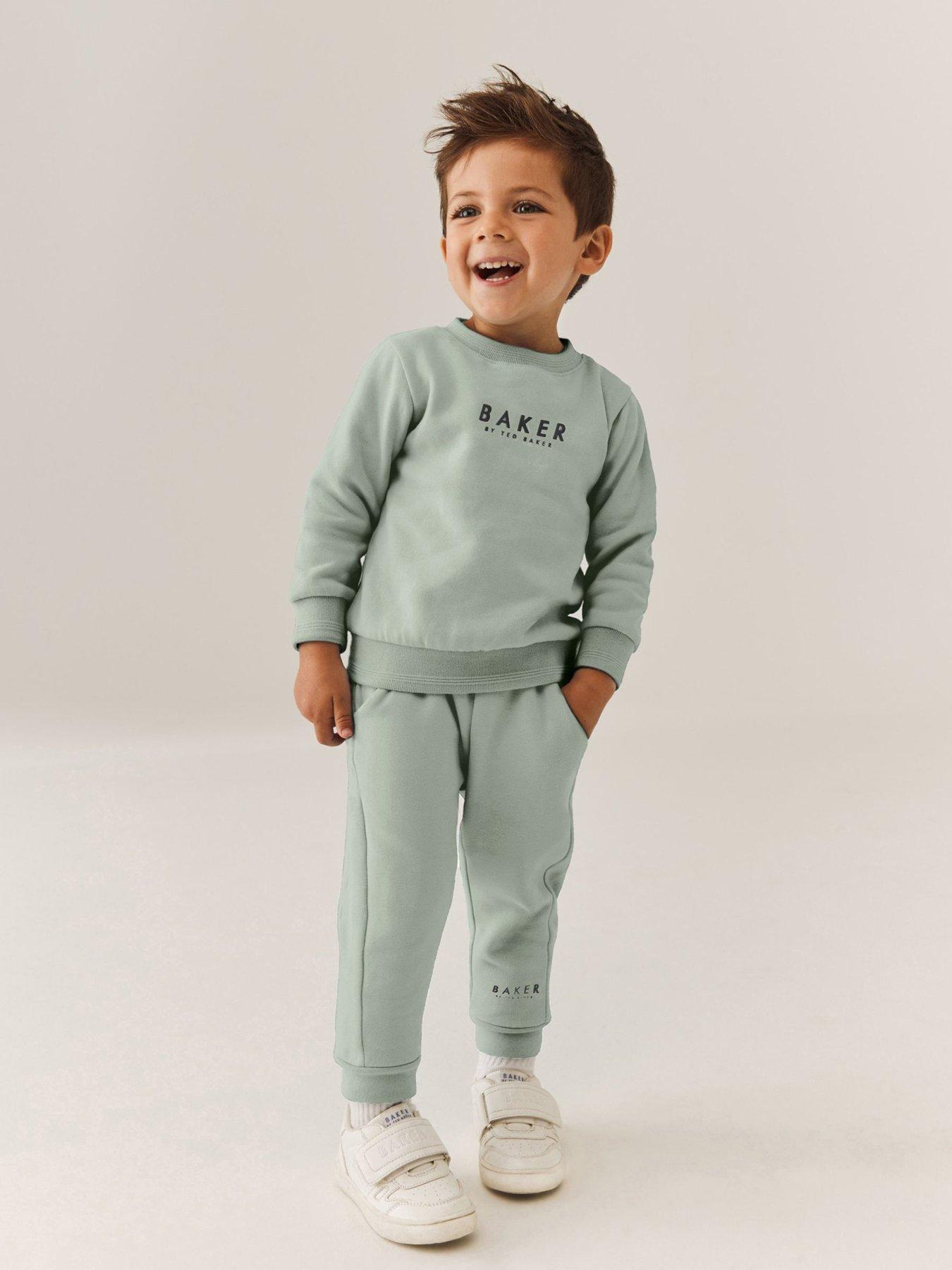 Ted Baker Younger Boys Logo Sweatshirt  &  Joggers Set - Green
