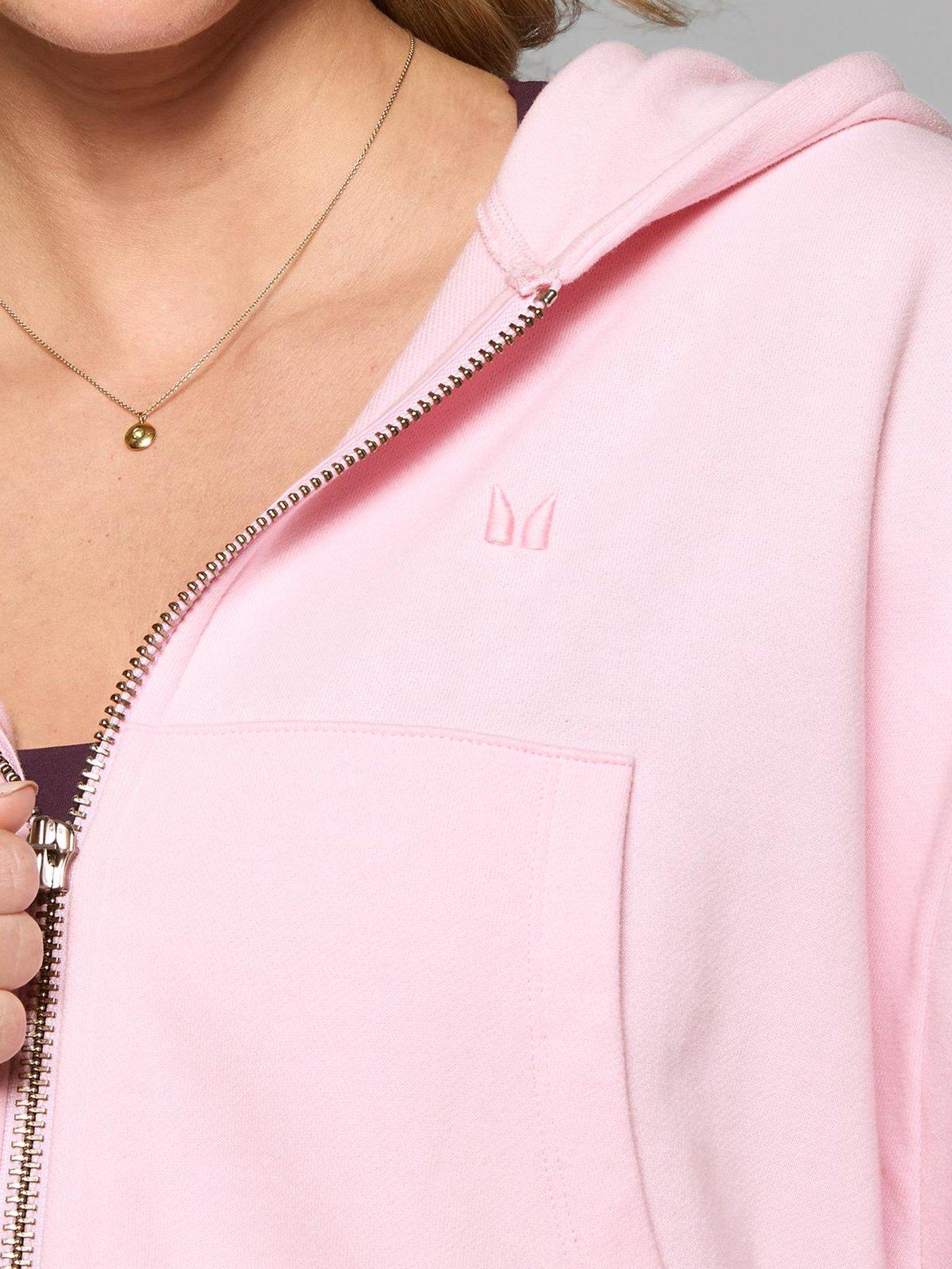  image of myprotein-womens-training-lightweight-loopback-zip-through-hoodie-pink