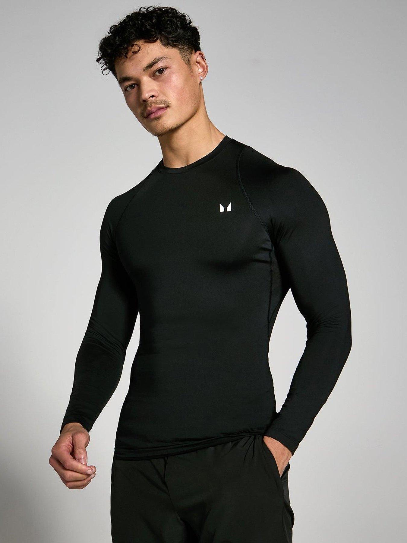  image of myprotein-mens-training-core-base-layer-ls-top-black