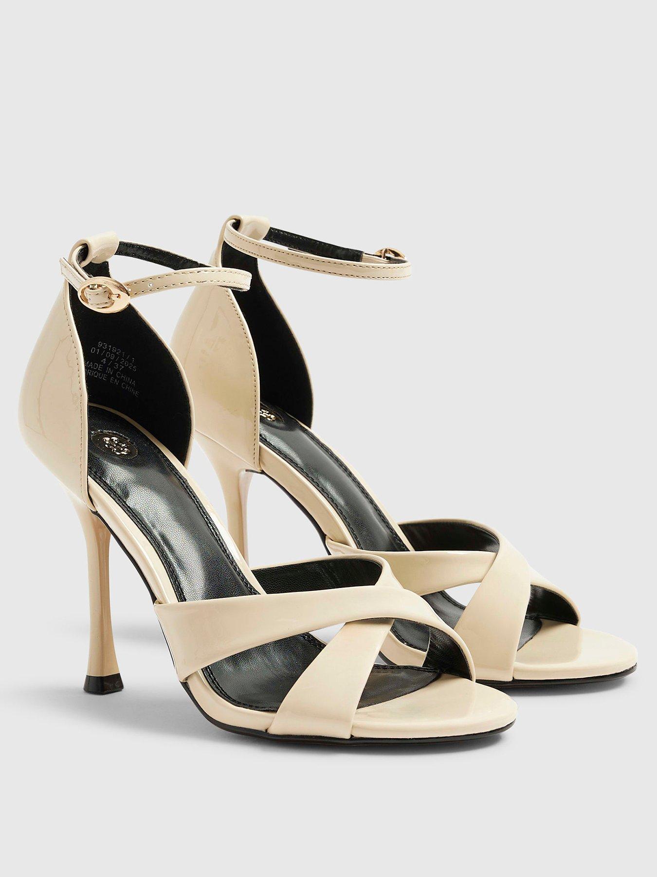 Image 3 of 6 of River Island Crossstrap Barely There Sandal - Cream