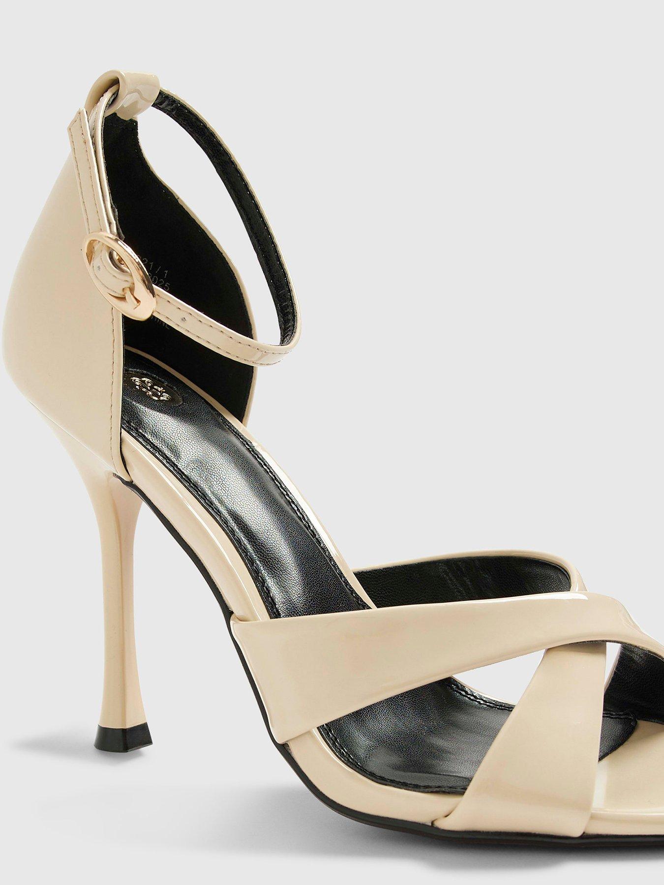 Image 5 of 6 of River Island Crossstrap Barely There Sandal - Cream