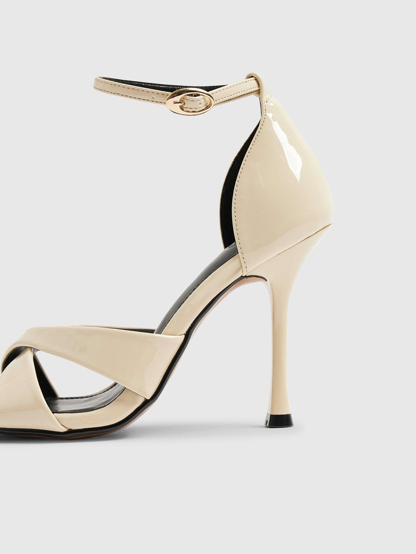 Image 6 of 6 of River Island Crossstrap Barely There Sandal - Cream