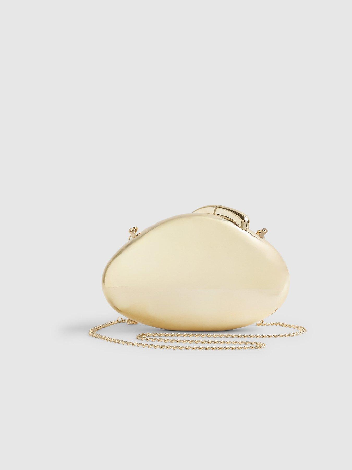 Image 4 of 6 of River Island Hard Shell Clutch Bag - Gold