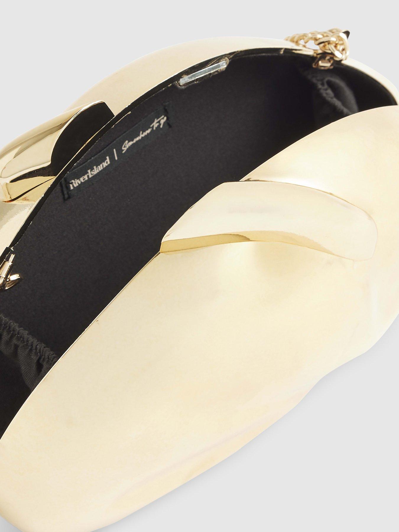 Image 6 of 6 of River Island Hard Shell Clutch Bag - Gold