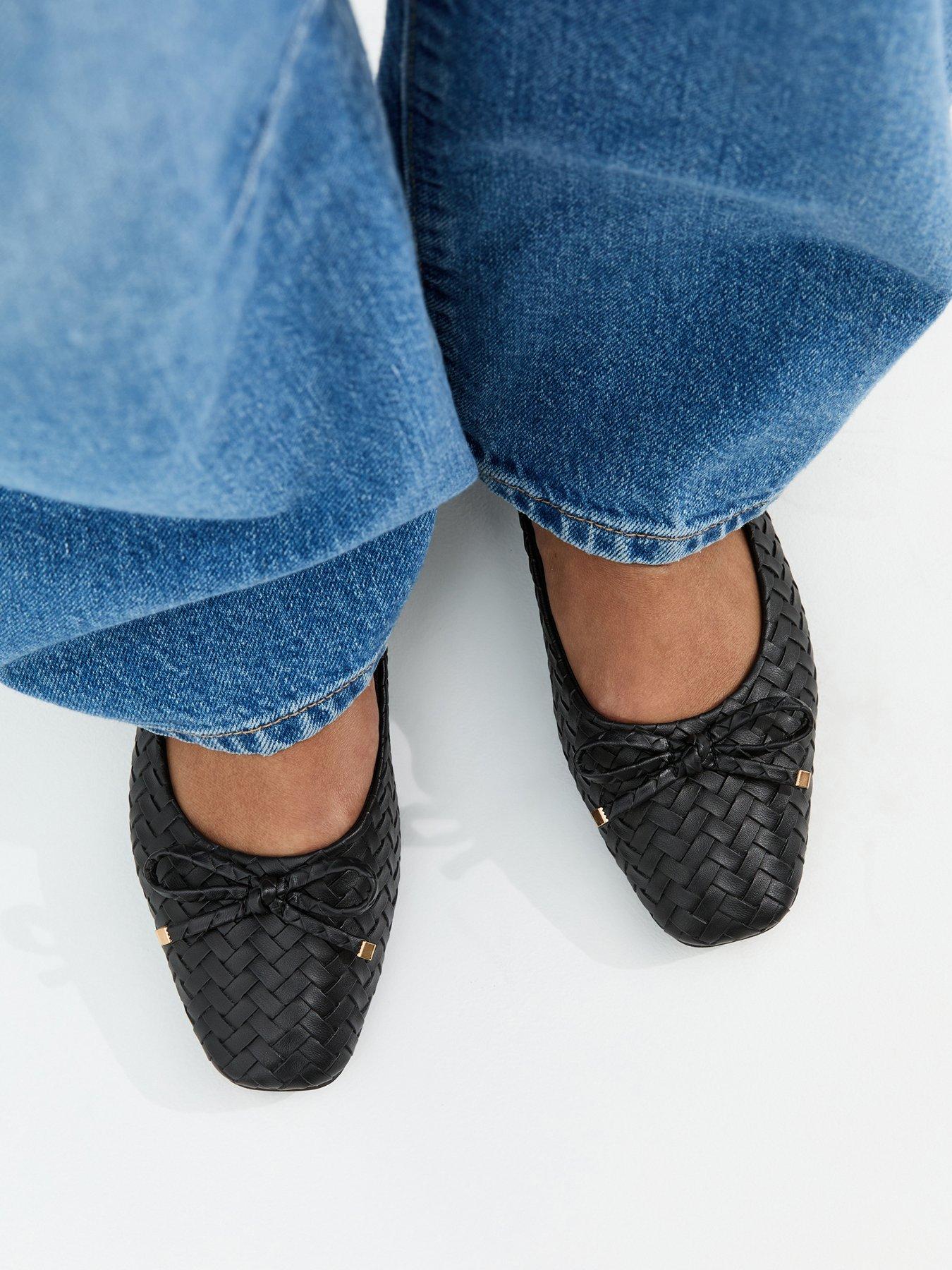 Image 1 of 4 of New Look Woven Ballet Pumps - Black