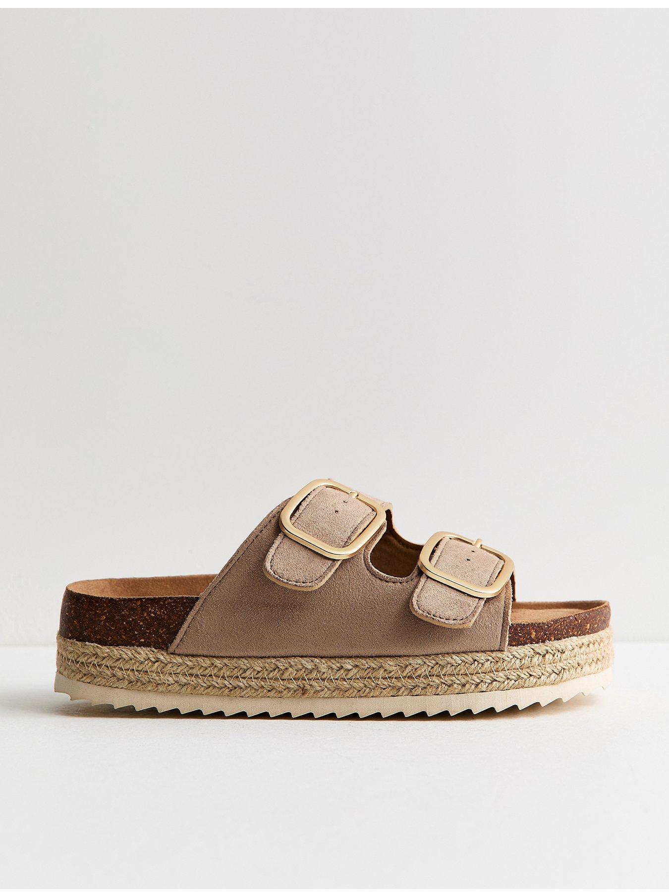 front image of new-look-light-brown-jute-sole-double-strap-mule-sandals