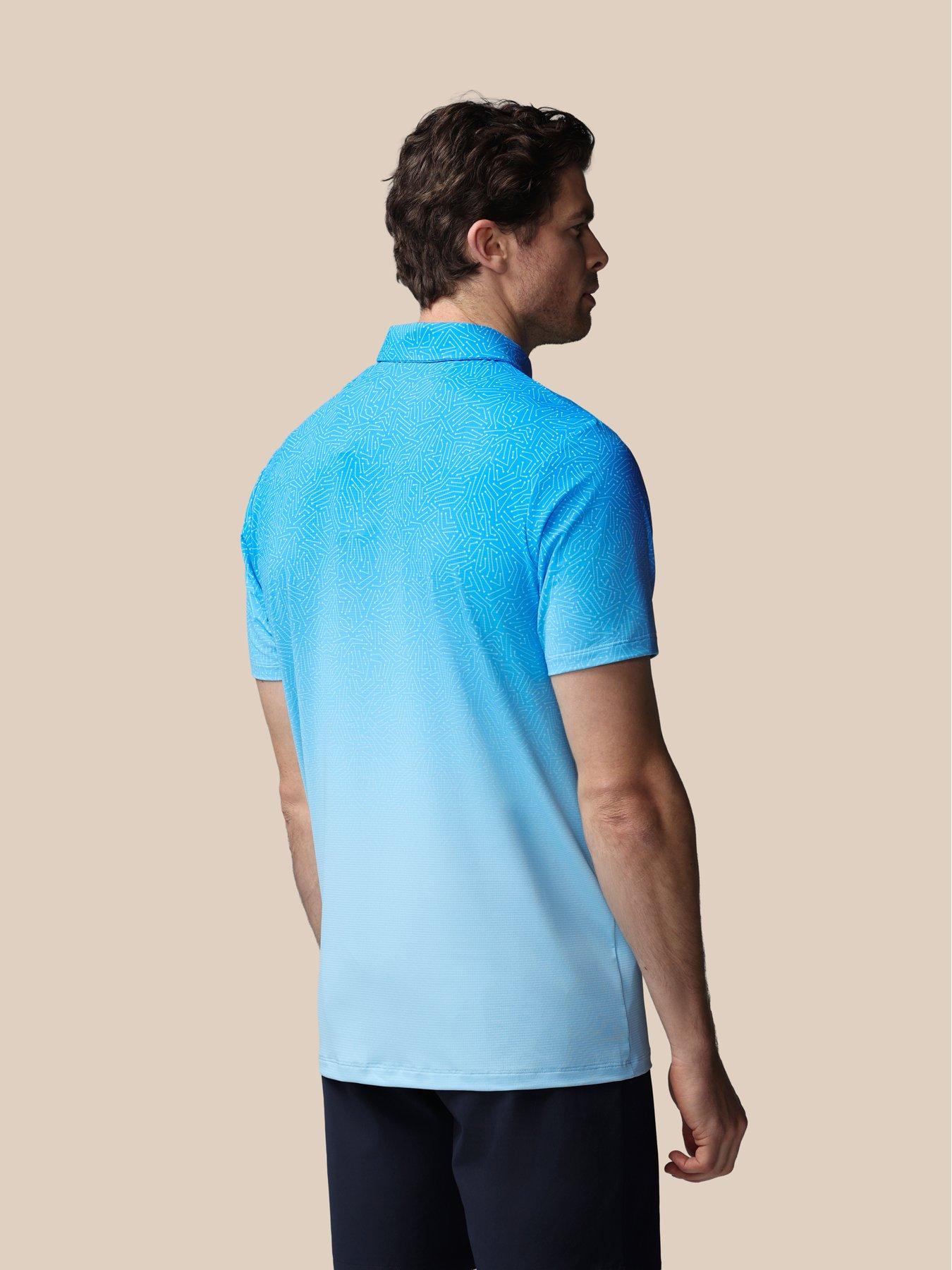 Image 2 of 6 of Castore Mens Golf Map Printed Polo - Blue