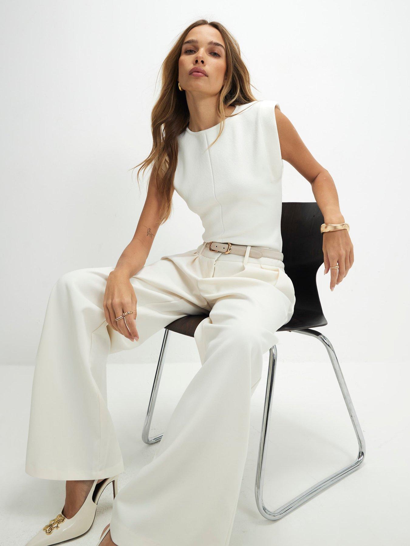 Image 4 of 4 of River Island Fitted Knit Brunch Top - Cream