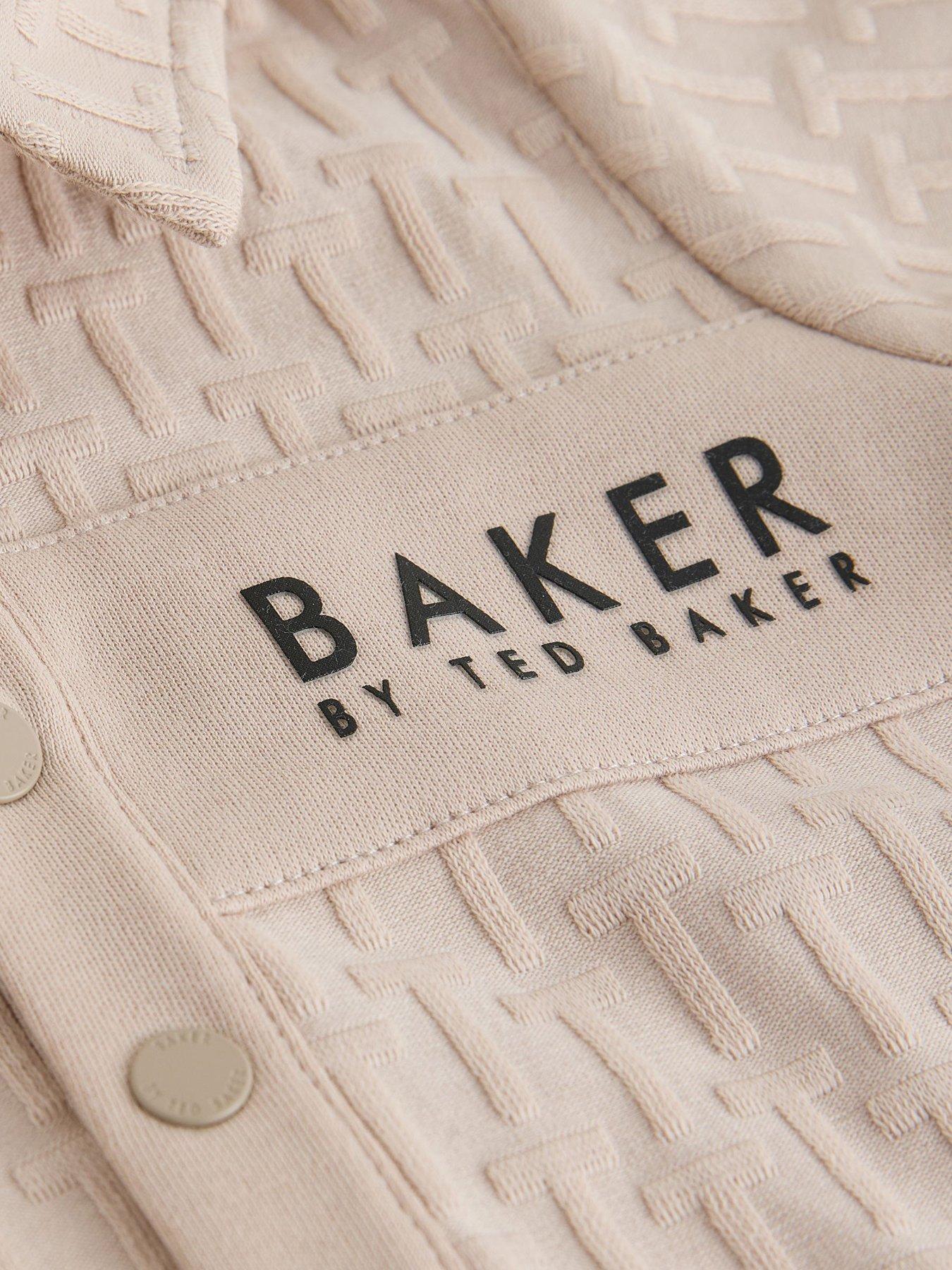  image of ted-baker-baby-boys-logo-romper-hat-set-beige
