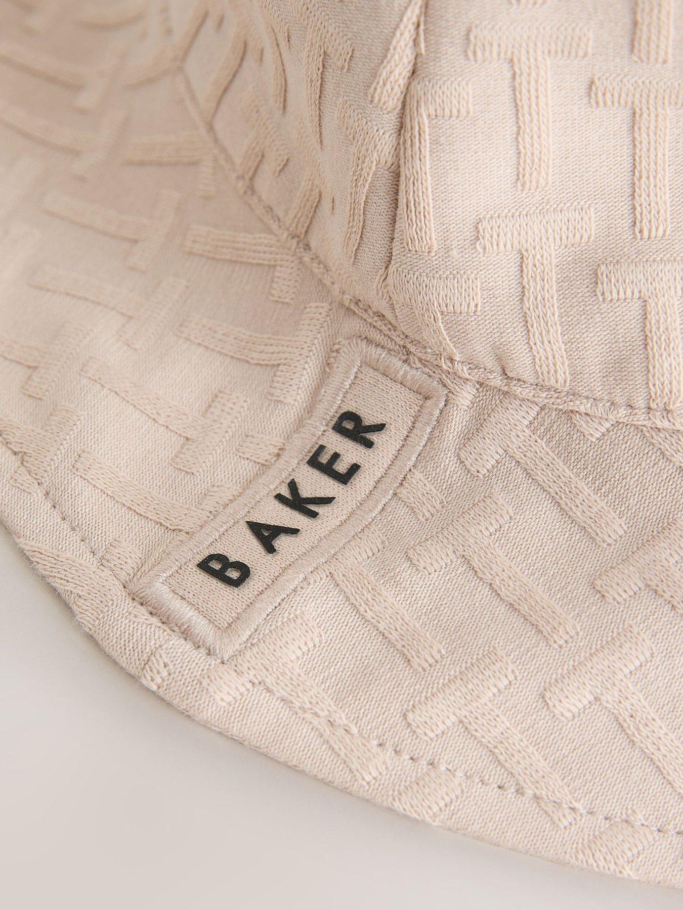  image of ted-baker-baby-boys-logo-romper-hat-set-beige