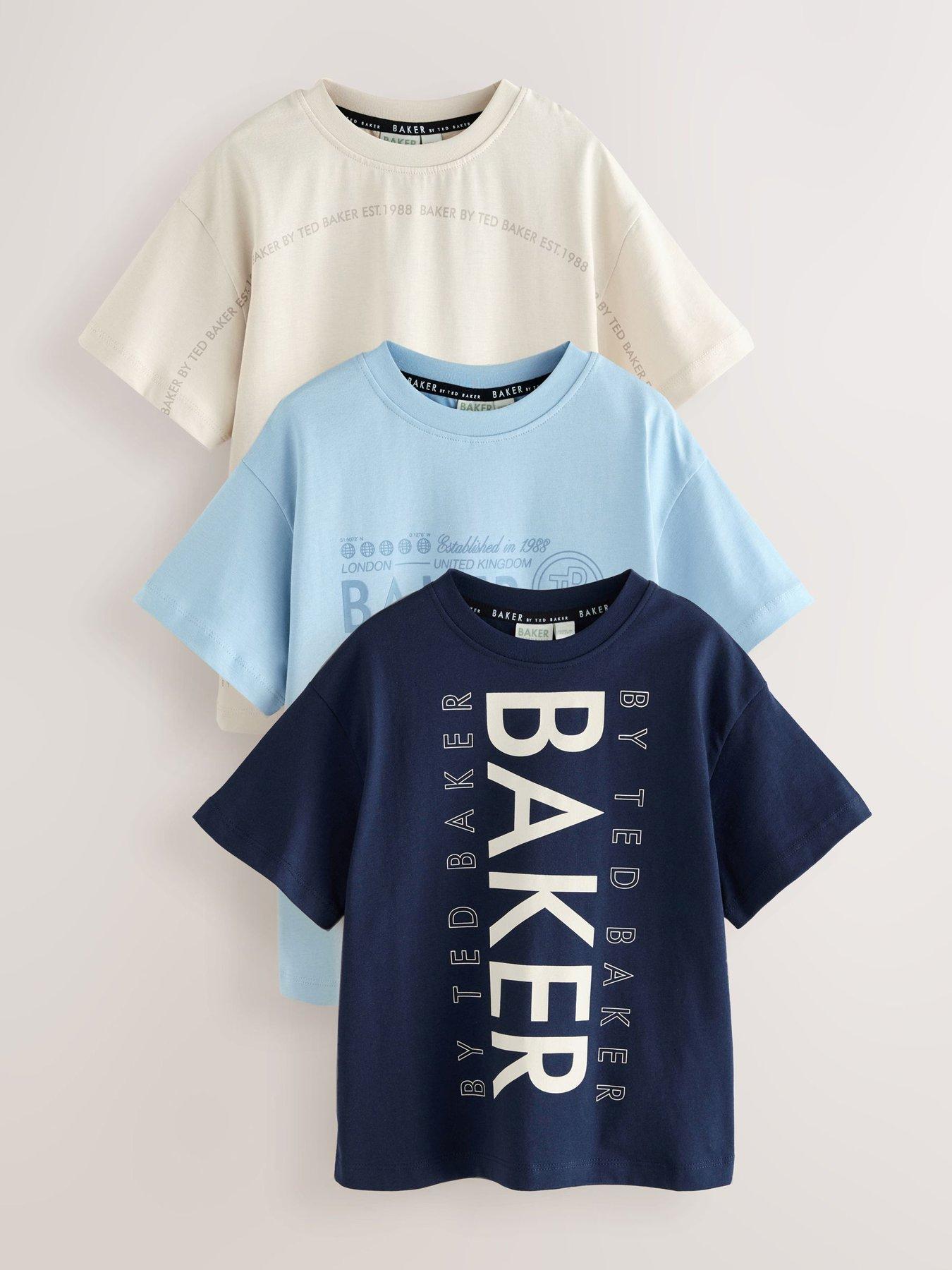 Ted Baker Older Boys 3 Pack Graphic Logo T-Shirts - Neutral