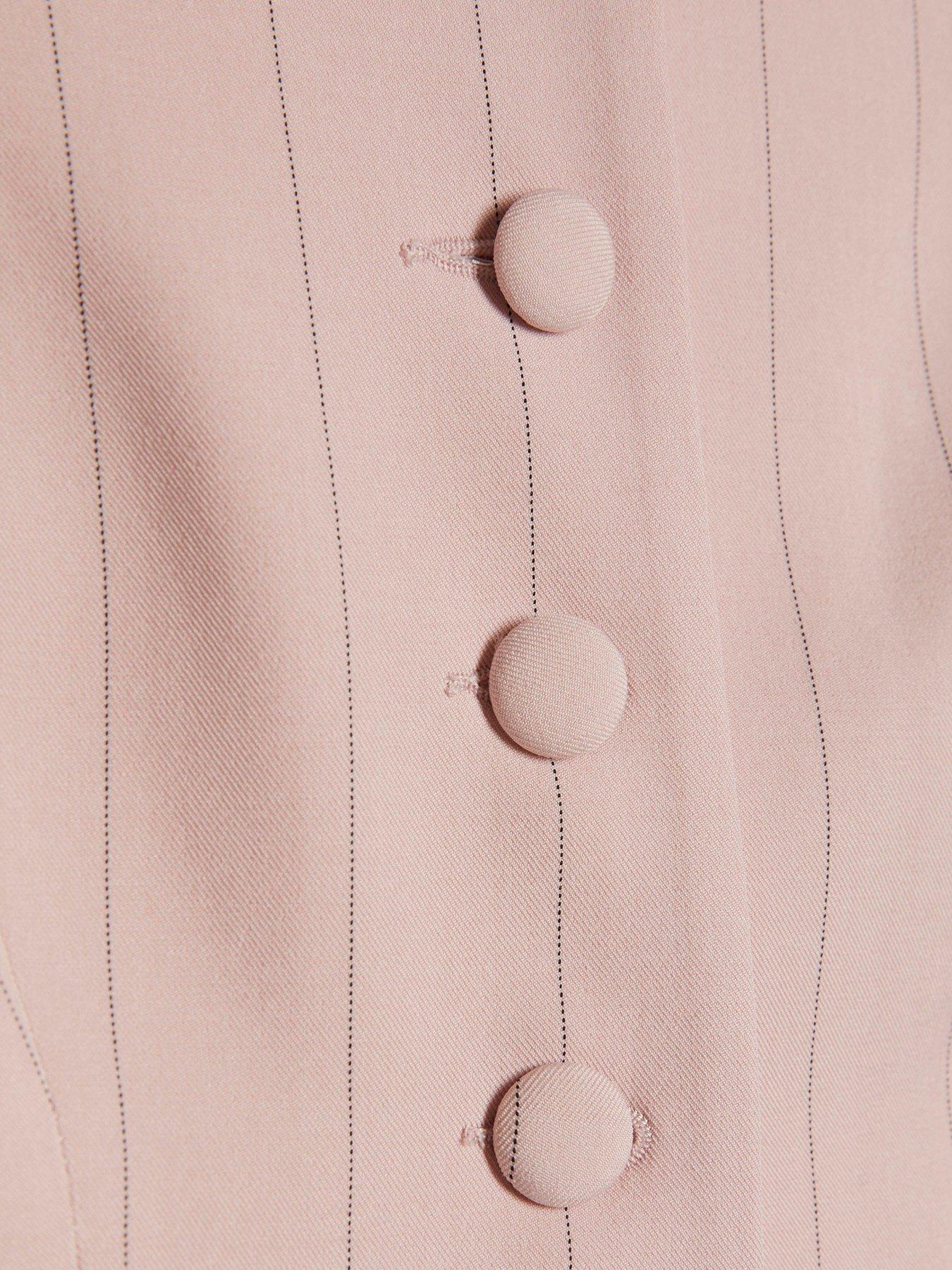 Image 6 of 6 of River Island Pink Stripe Longline Waistcoat Co-ord