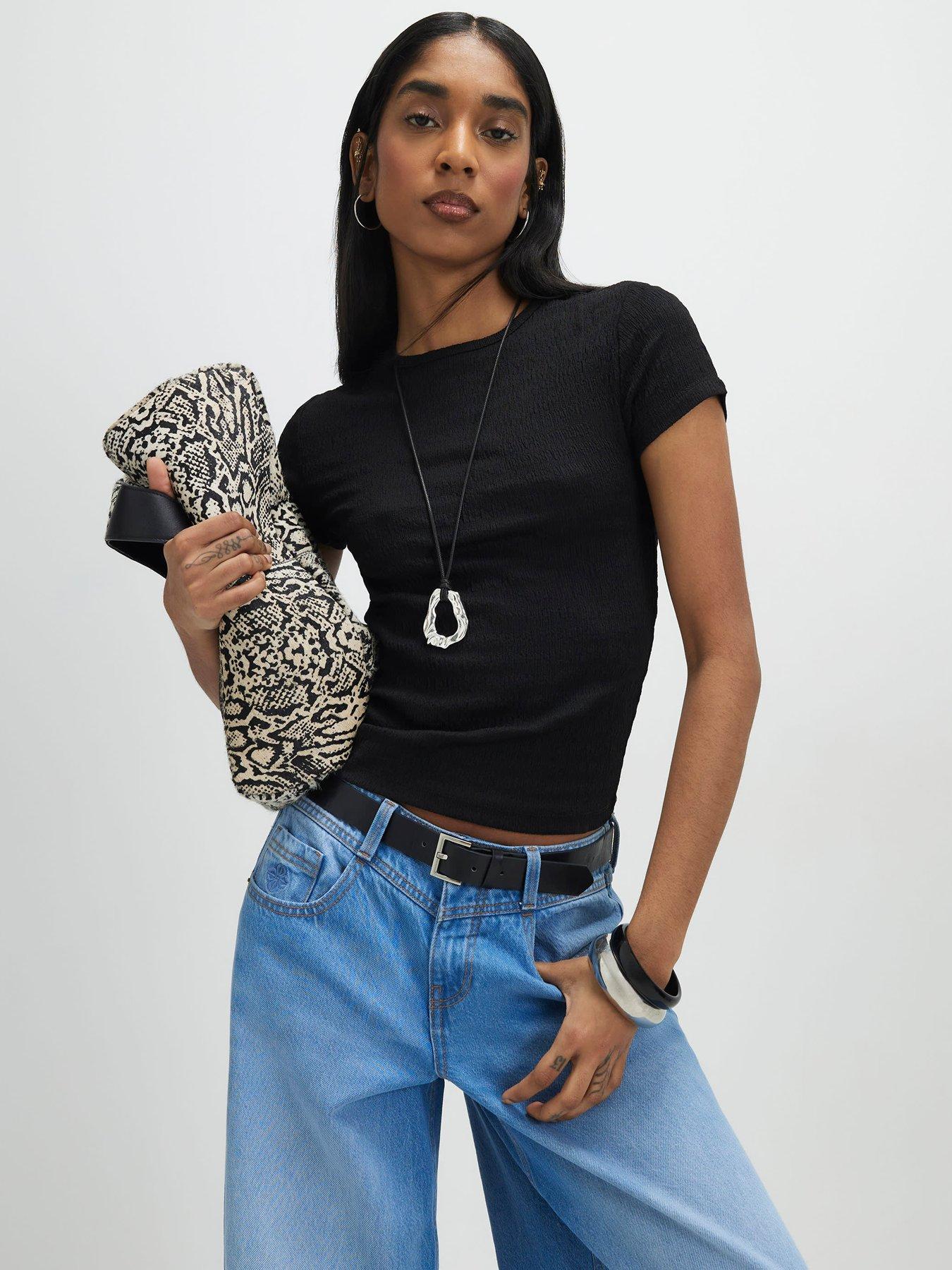 River Island Short Sleeve Texture Baby T-Shirt - Black