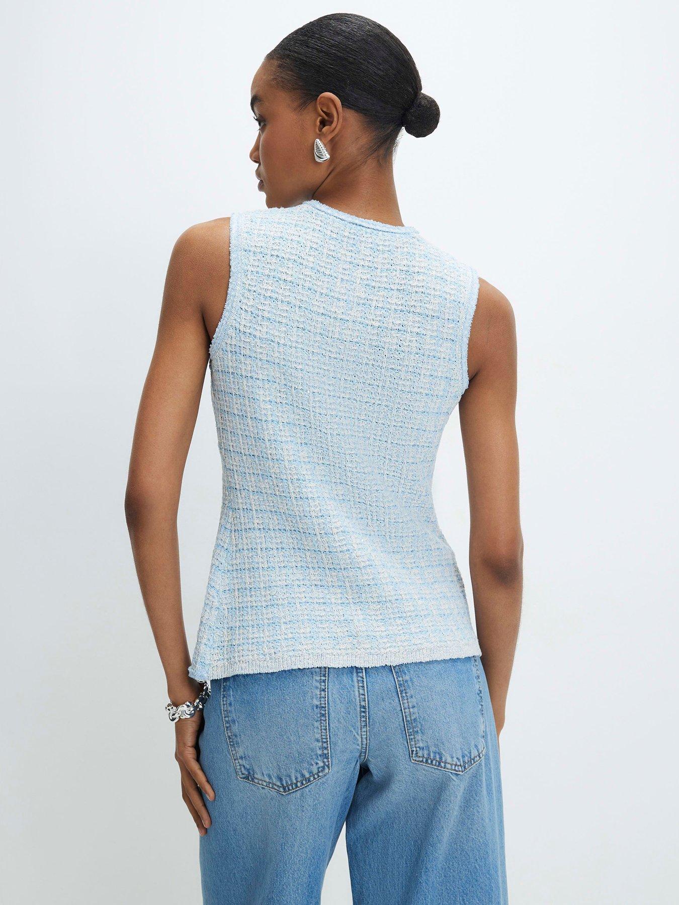  image of river-island-boucle-waistcoat-blue