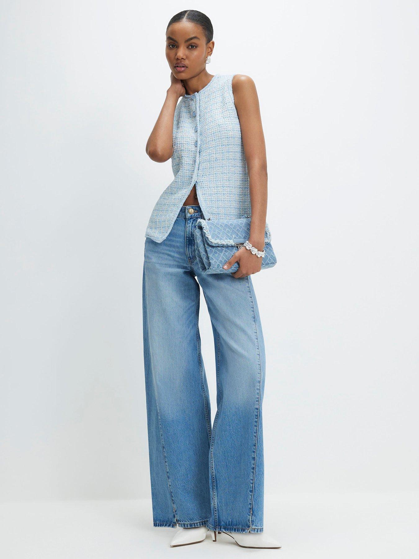  image of river-island-boucle-waistcoat-blue