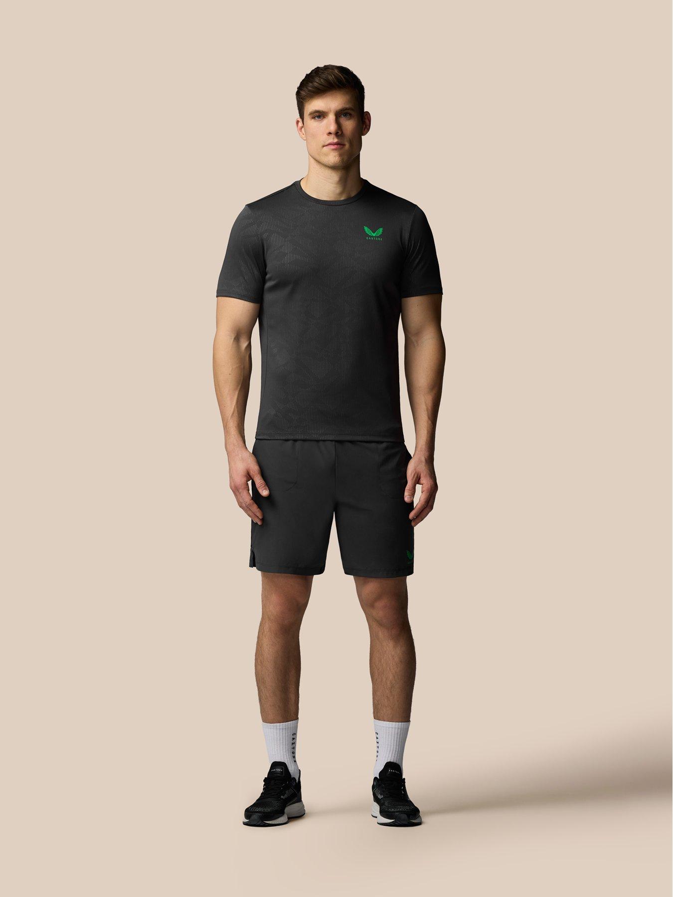 Image 3 of 7 of Castore Mens Training 7 Inch Branded Elastic Shorts - Grey