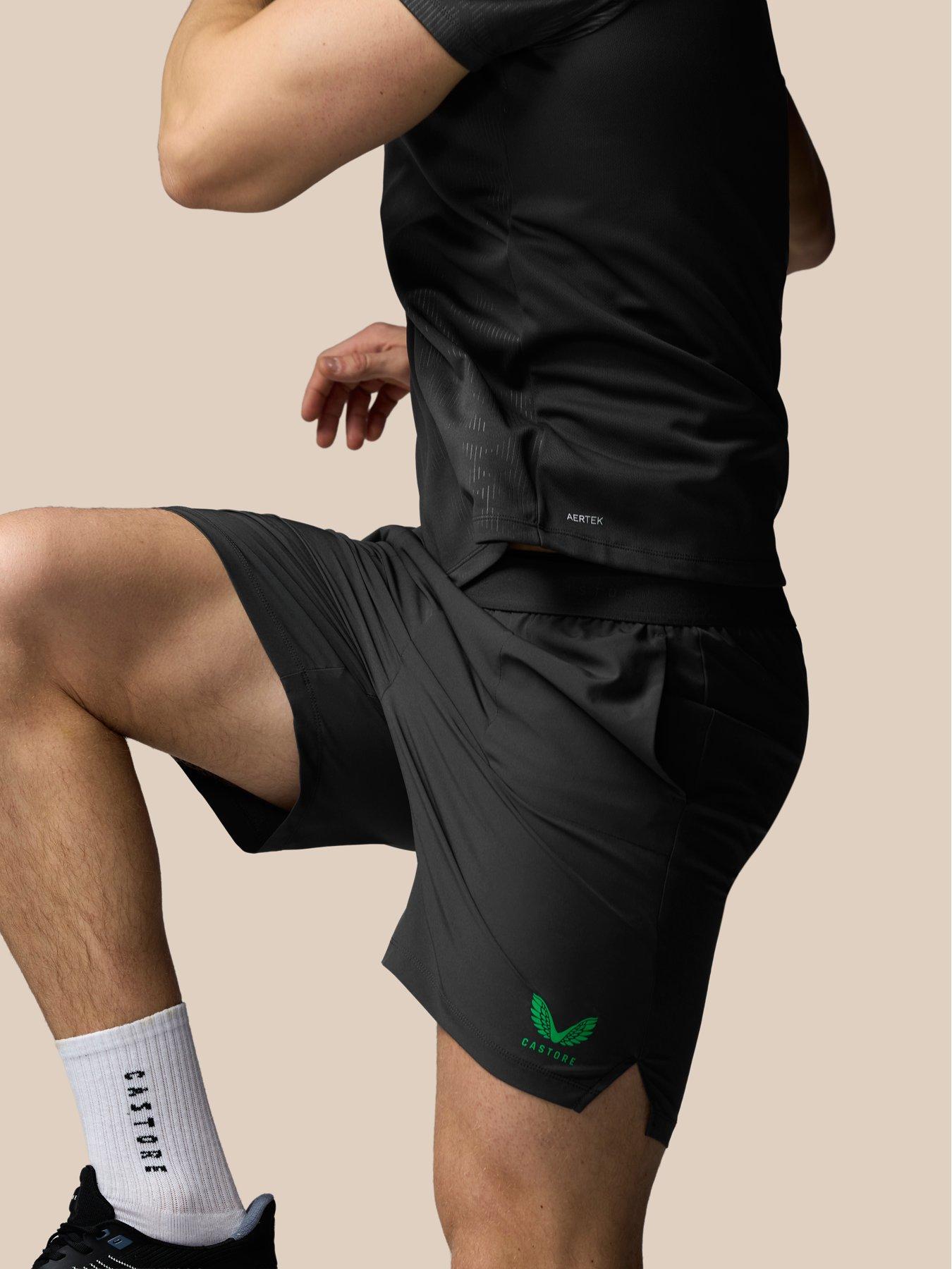 Image 4 of 7 of Castore Mens Training 7 Inch Branded Elastic Shorts - Grey