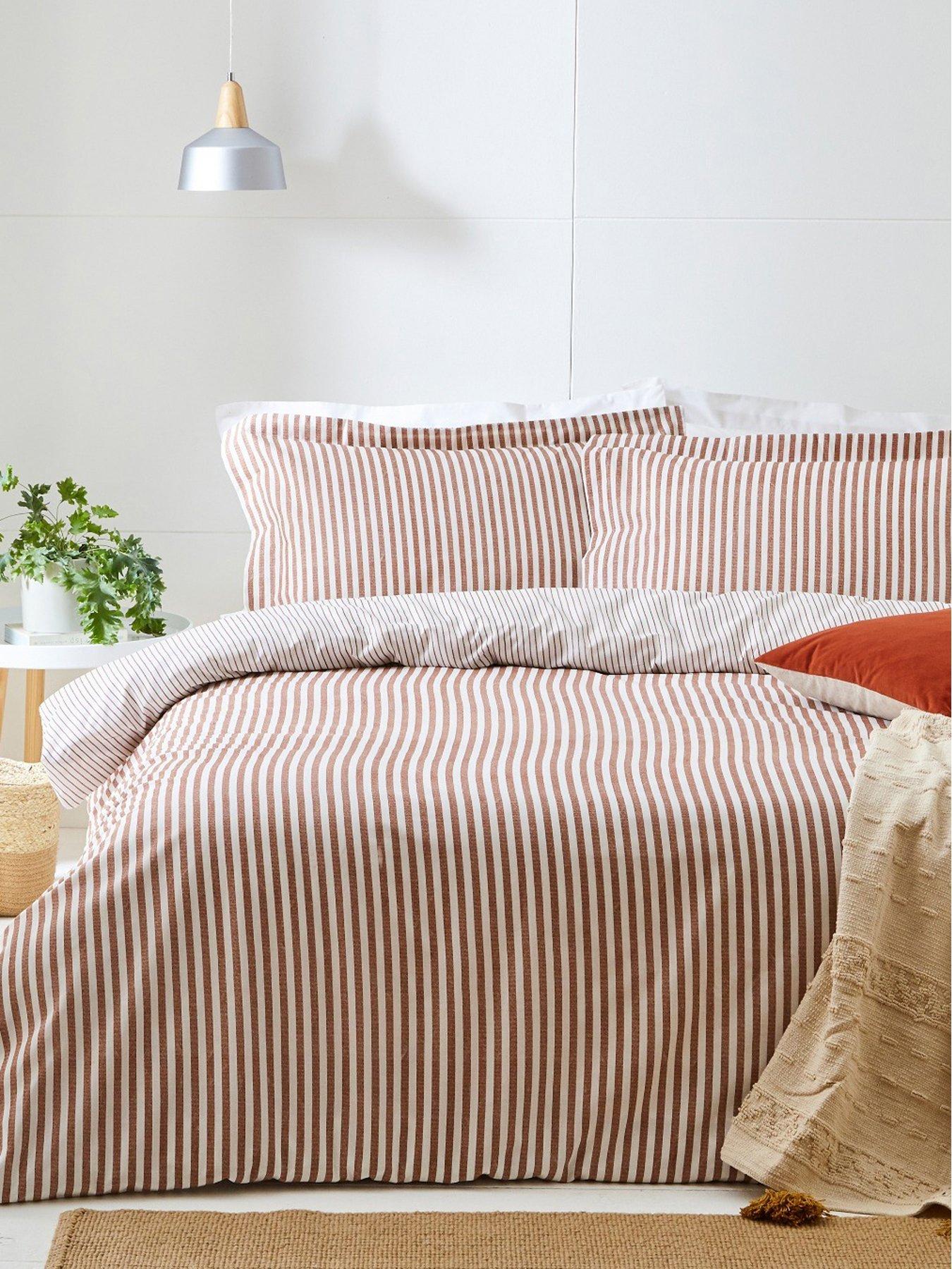 Yard Hebden Stripe 100% Cotton Duvet Set Honey Pecan