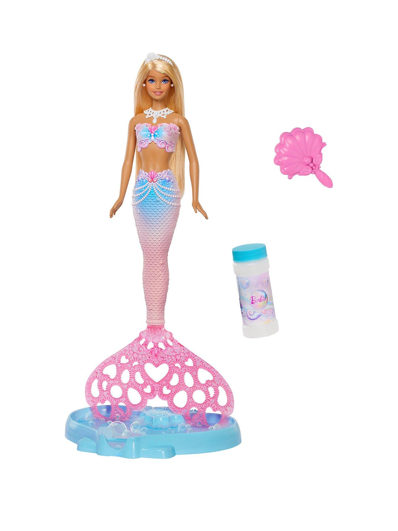 Image 1 of 6 of Barbie Bubble Sparkle Mermaid Doll with Bubble-Making Feature, Includes Bubble Solution &amp; Hairbrush