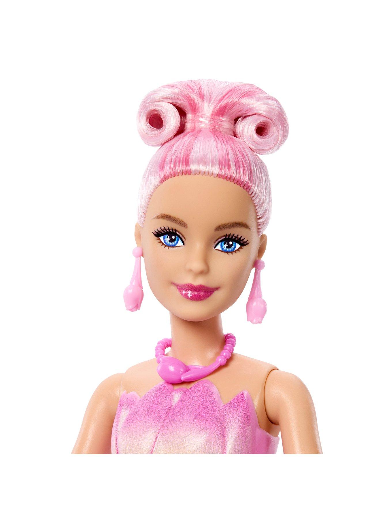 Image 5 of 8 of Barbie Petal Pop Scented Fashion Doll with Pink Tulip Dress, Reveal Accessories like Bunny &amp; More