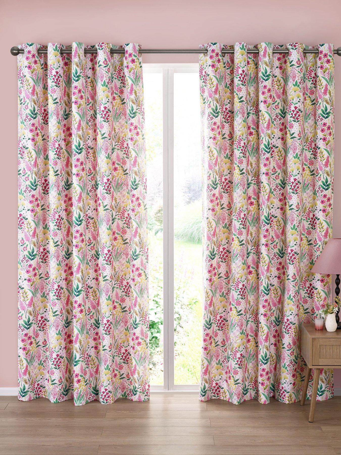 Catherine Lansfield Tilly Floral Curtains 66X90 Inch