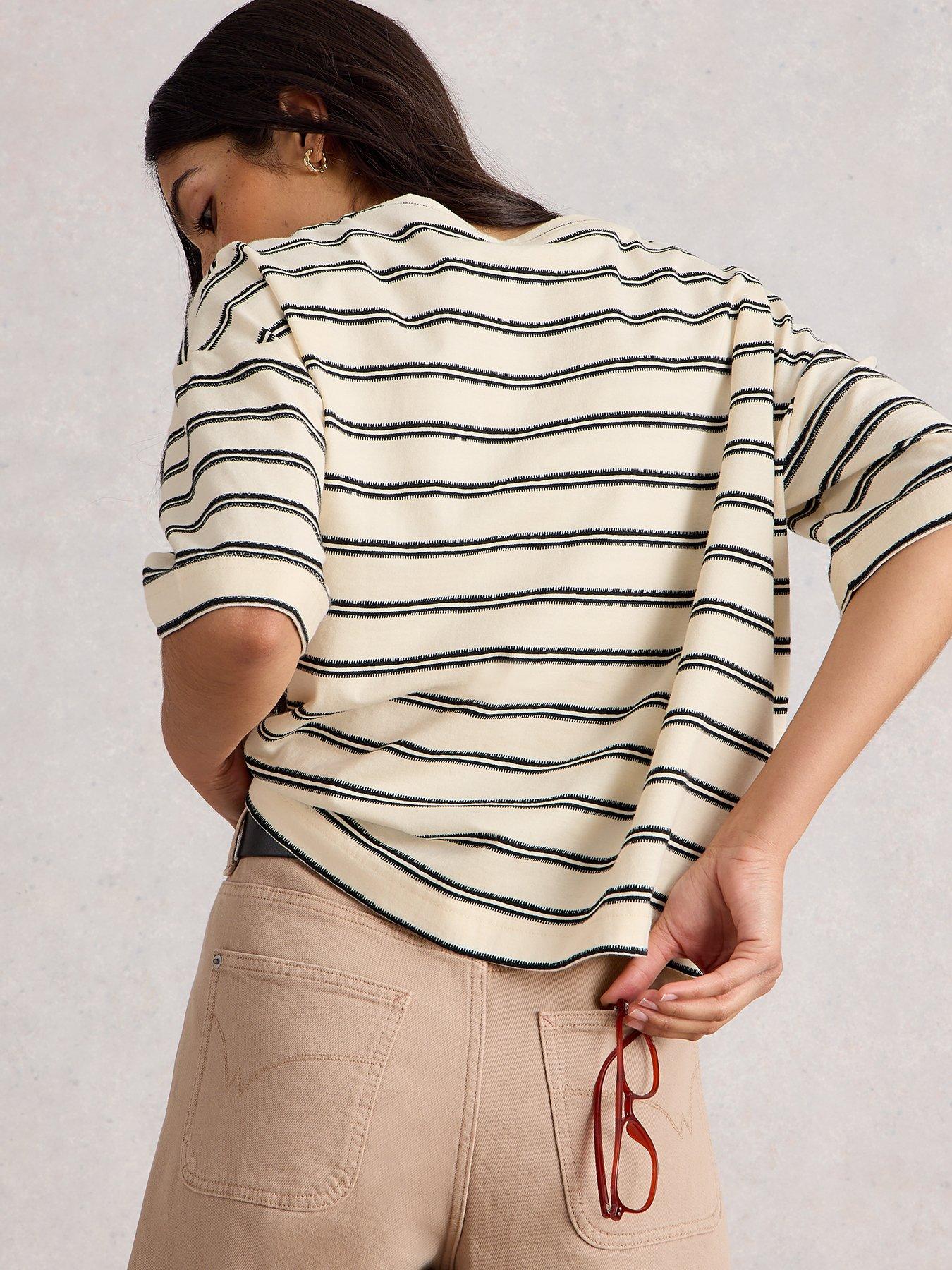 stillFront image of white-stuff-katya-stripe-tee-cream