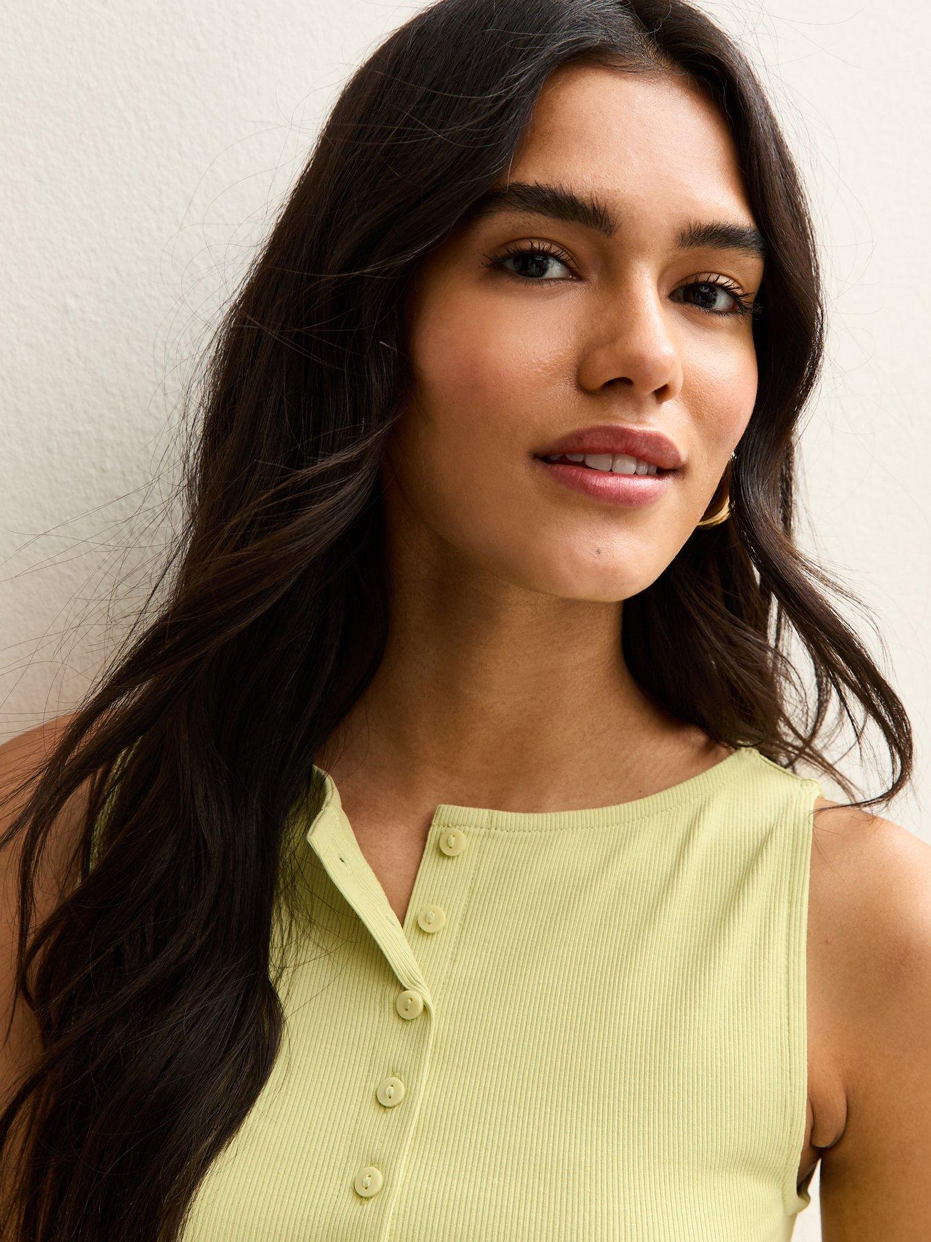 image of new-look-button-through-tank-top-light-green