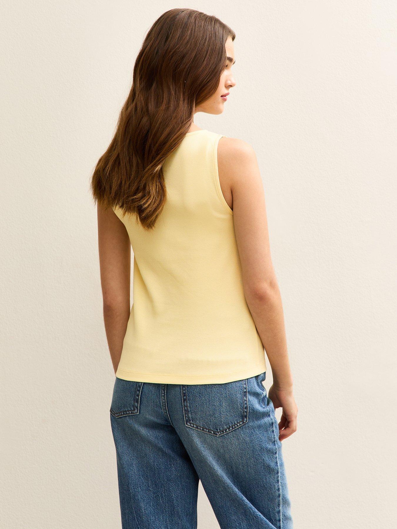  image of new-look-button-through-tank-top-light-yellow