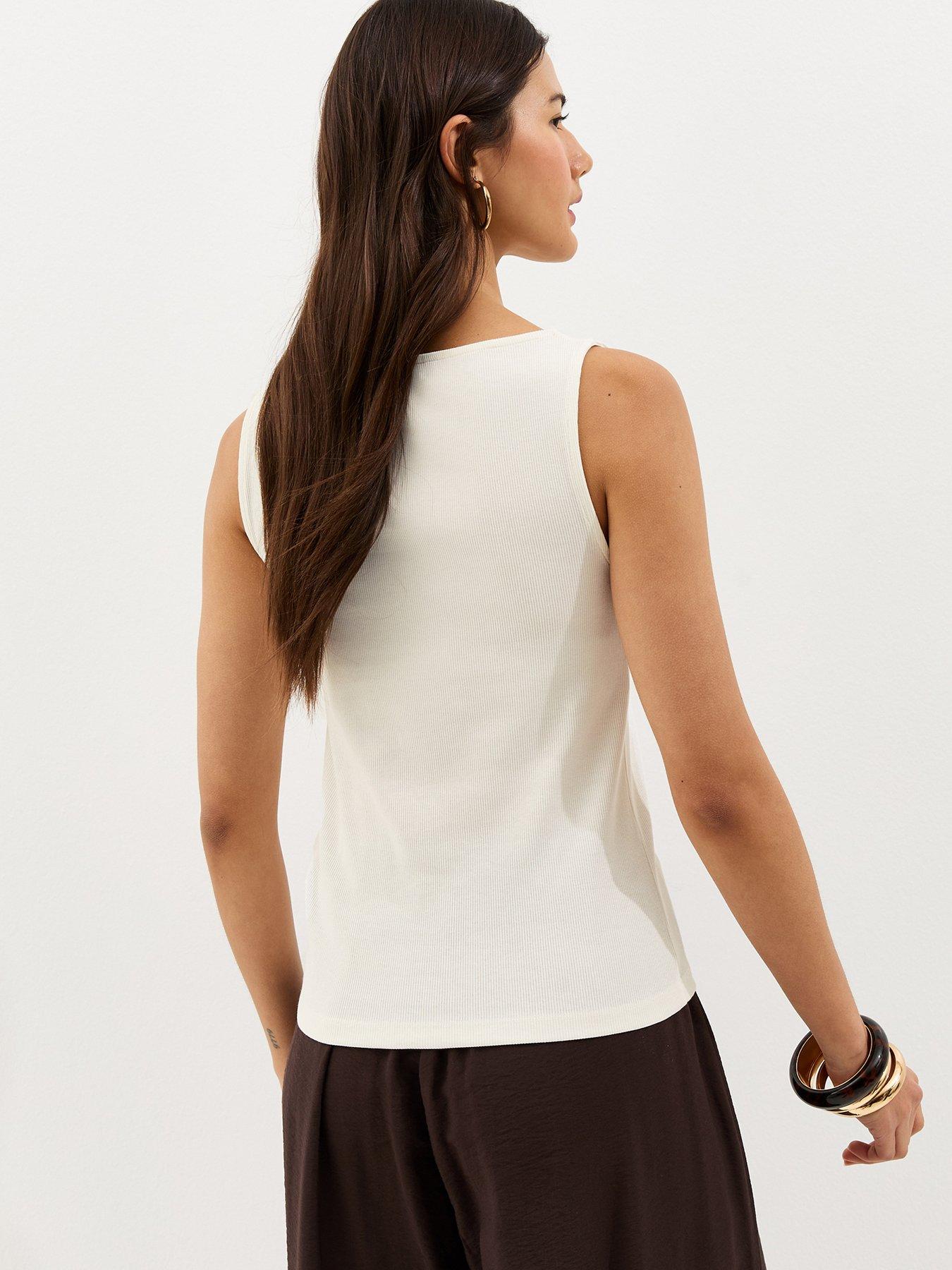 stillFront image of new-look-button-through-tank-top-cream