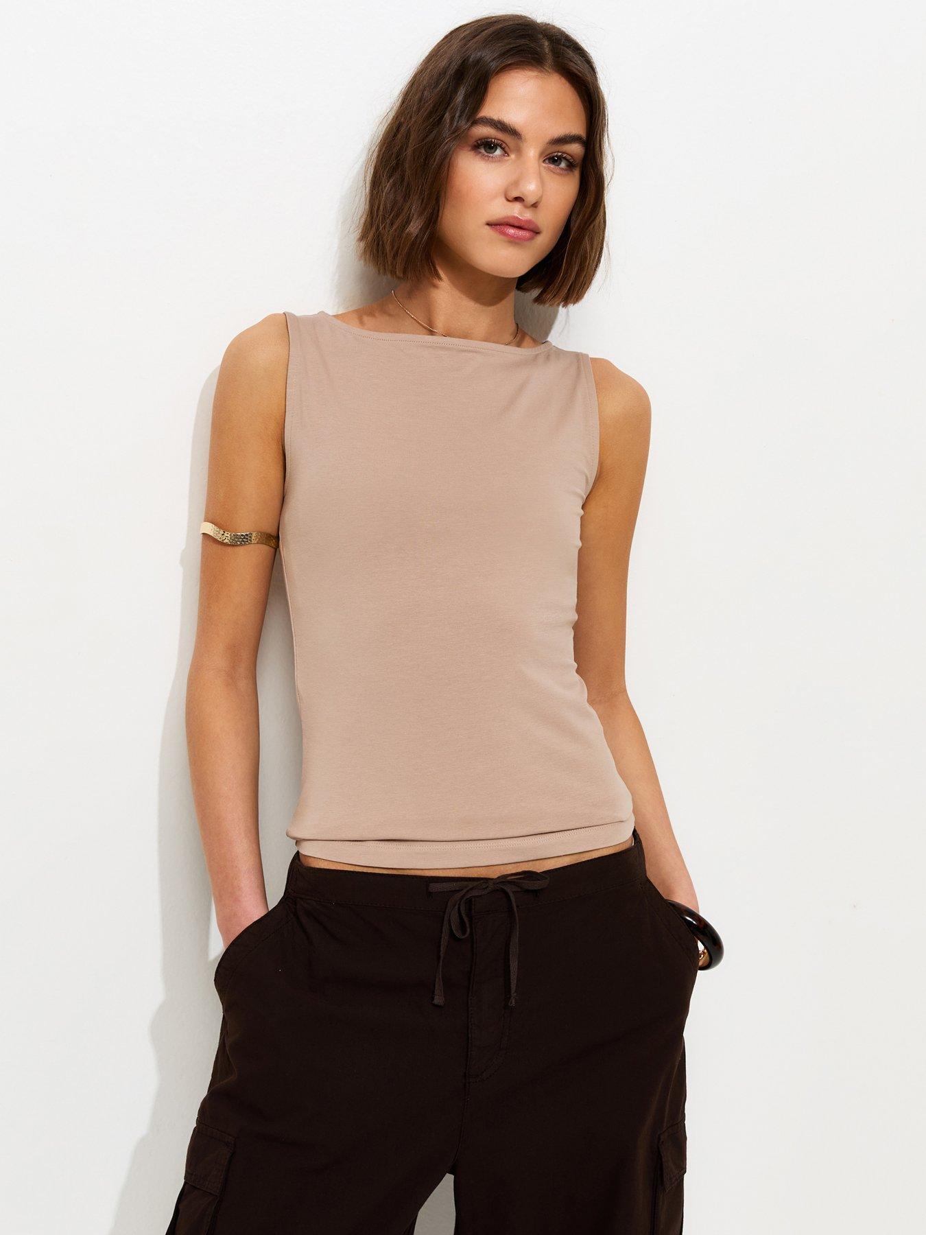  image of new-look-slash-neck-vest-top-mink