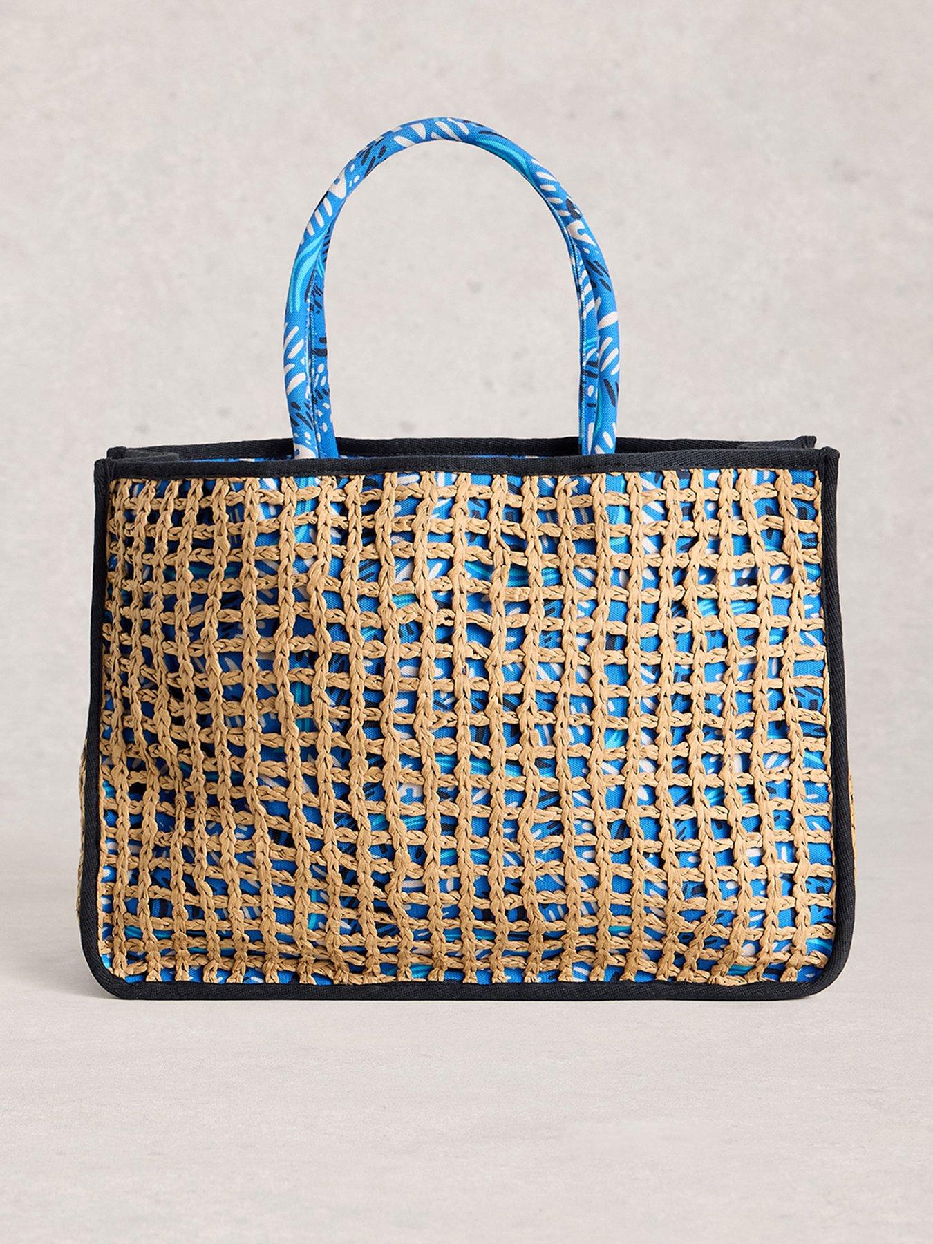 White Stuff Jasmine Weave Tote Bag - Blue